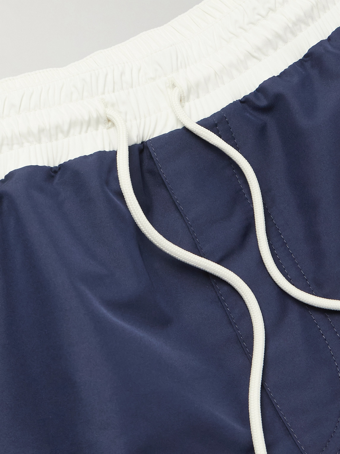 Brunello Cucinelli Straight-leg Mid-length Logo-print Swim Shorts In Blue