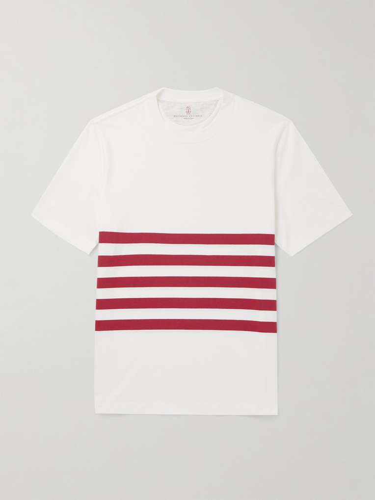 Brunello Cucinelli — Slim-Fit Striped Cotton-Jersey T-Shirt