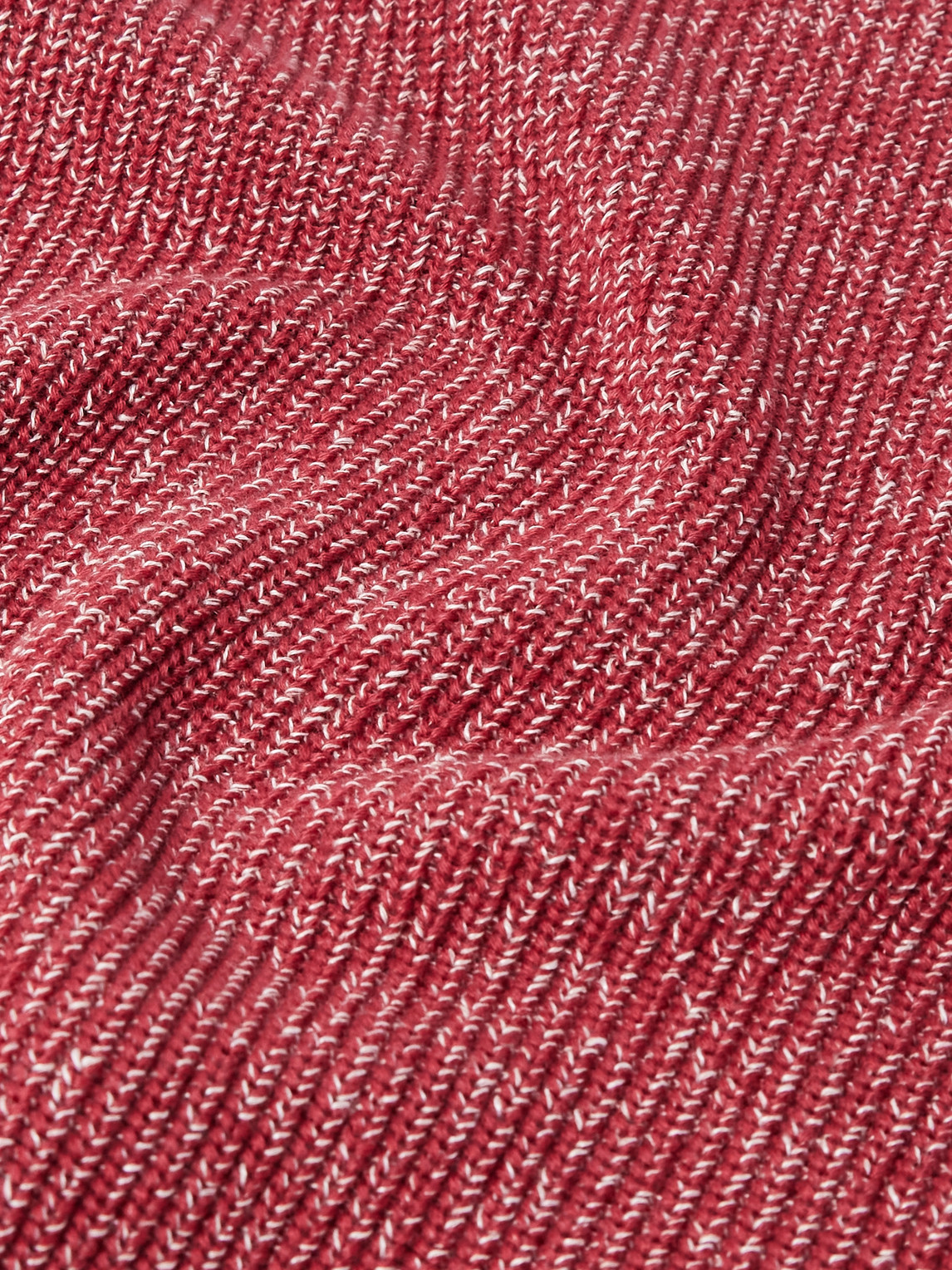 Brunello Cucinelli Ribbed Cotton And Linen-blend Sweater In Red