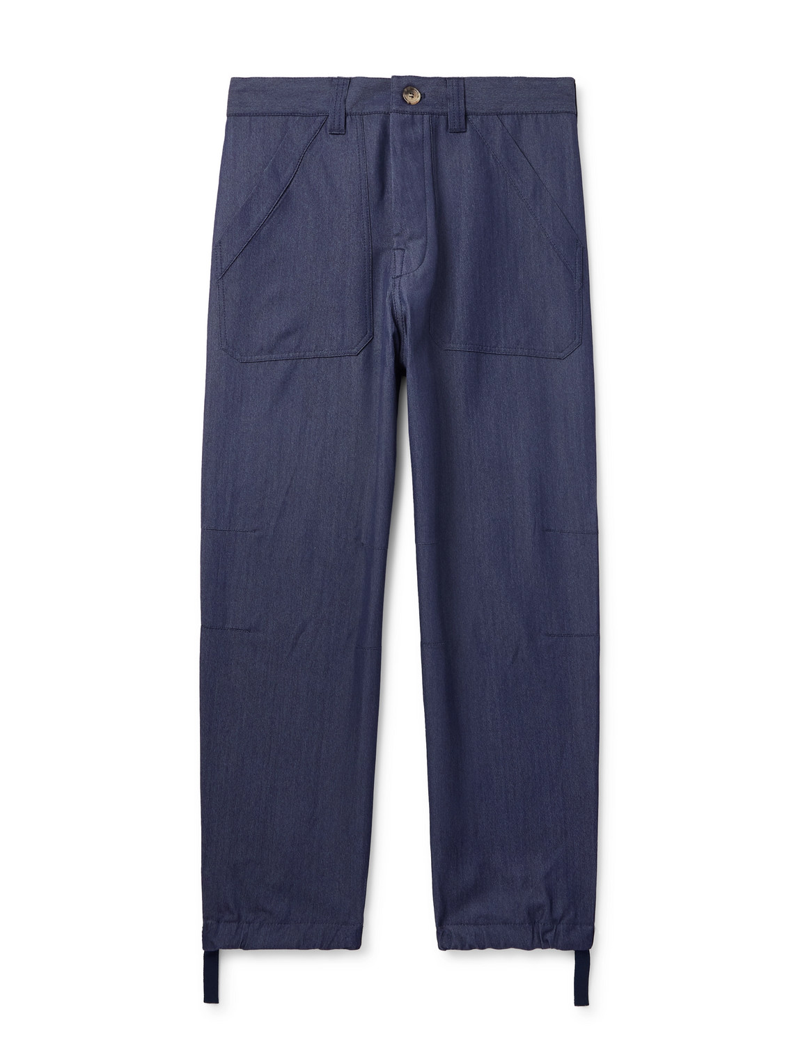 Brunello Cucinelli Straight-leg Virgin Wool-blend Trousers In Blue