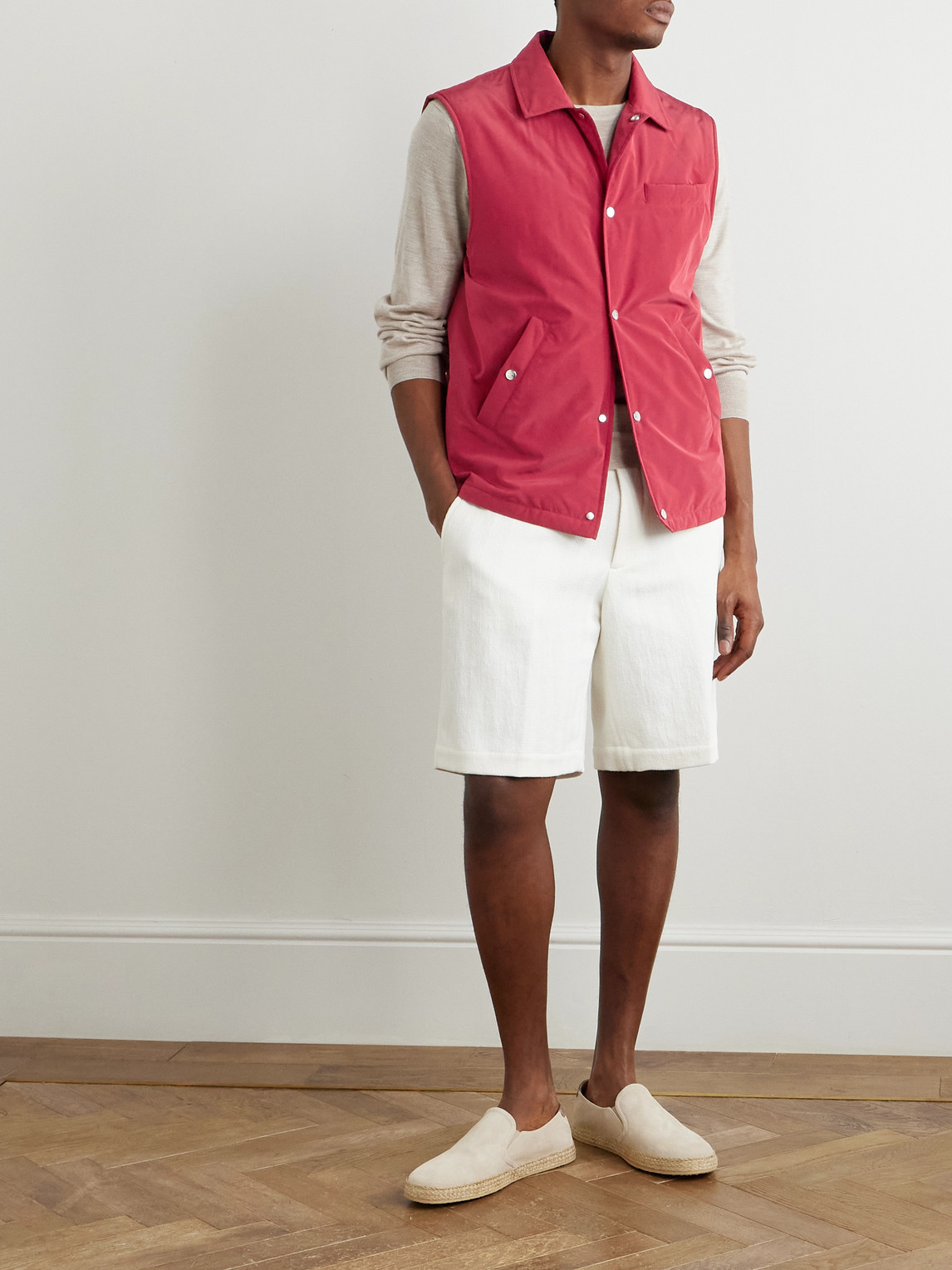 Brunello Cucinelli Padded Shell Gilet In Red