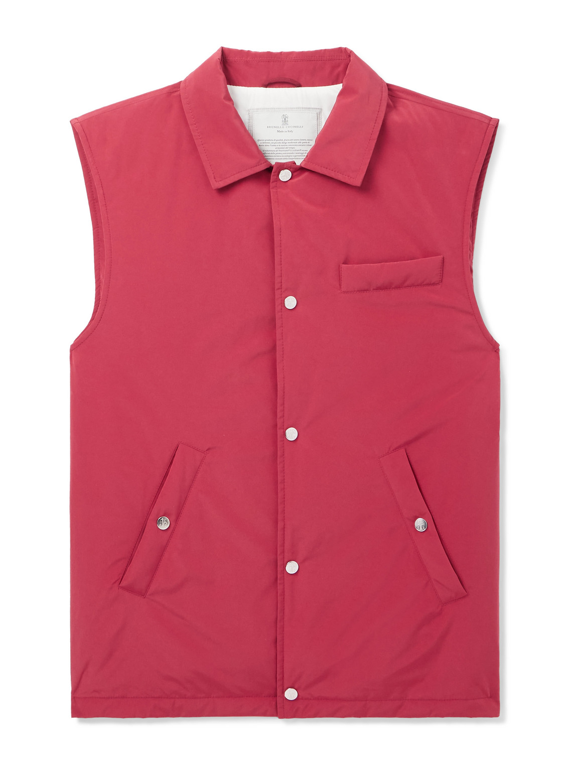 Brunello Cucinelli Padded Shell Gilet In Red