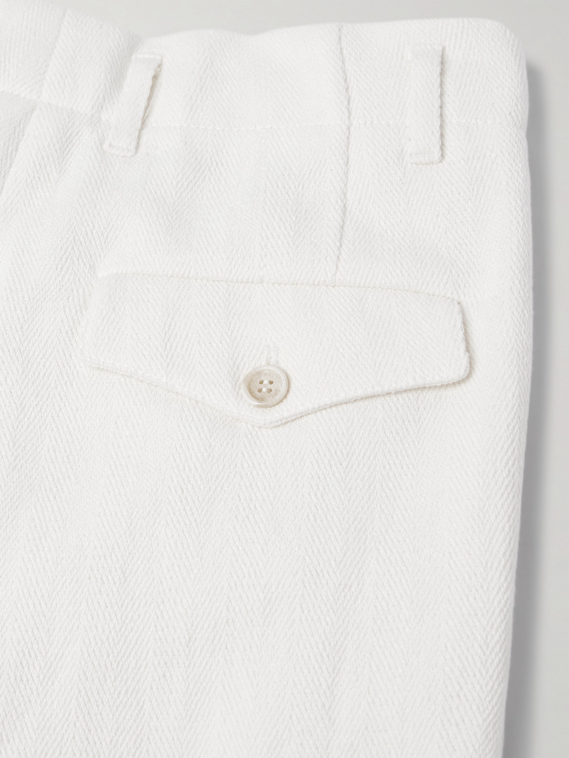 Brunello Cucinelli Straight-leg Pleated Cotton And Linen-blend Trousers