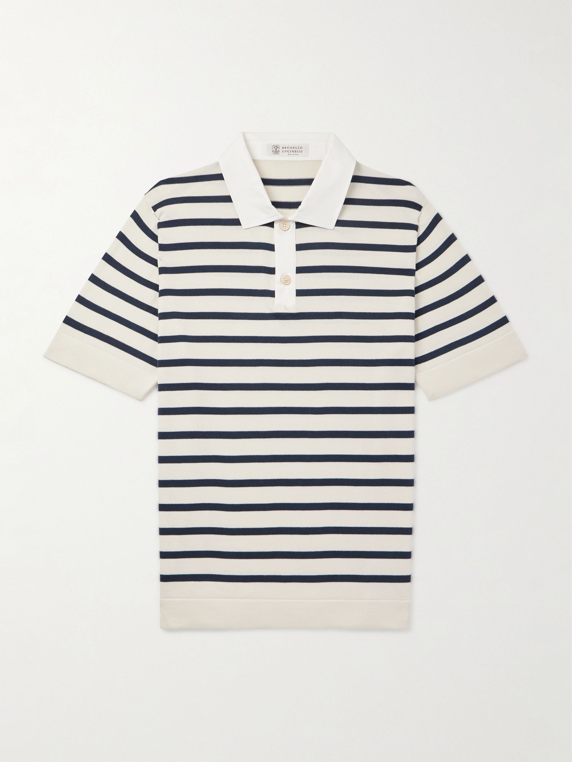 BRUNELLO CUCINELLI Striped cotton polo shirt