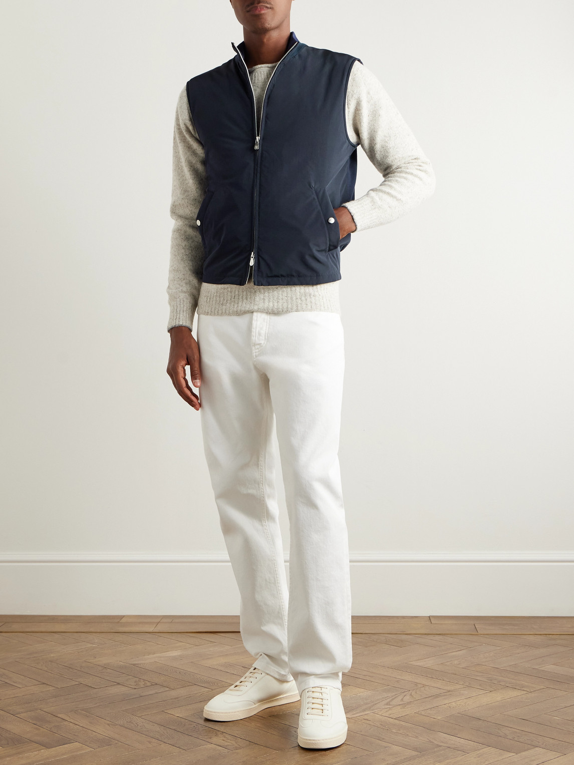 Brunello Cucinelli Shell Gilet In Blue