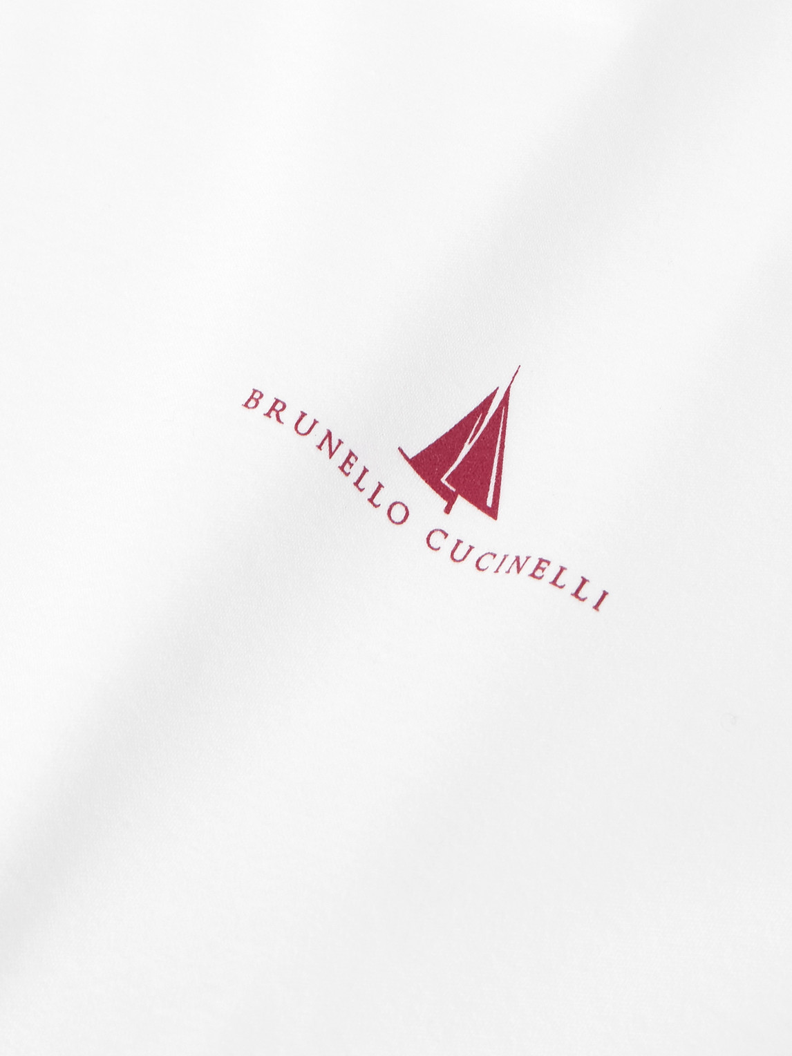 Brunello Cucinelli Slim-fit Logo-print Cotton-jersey T-shirt In White