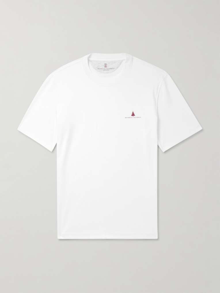 Brunello Cucinelli — Slim-Fit Logo-Print Cotton-Jersey T-Shirt
