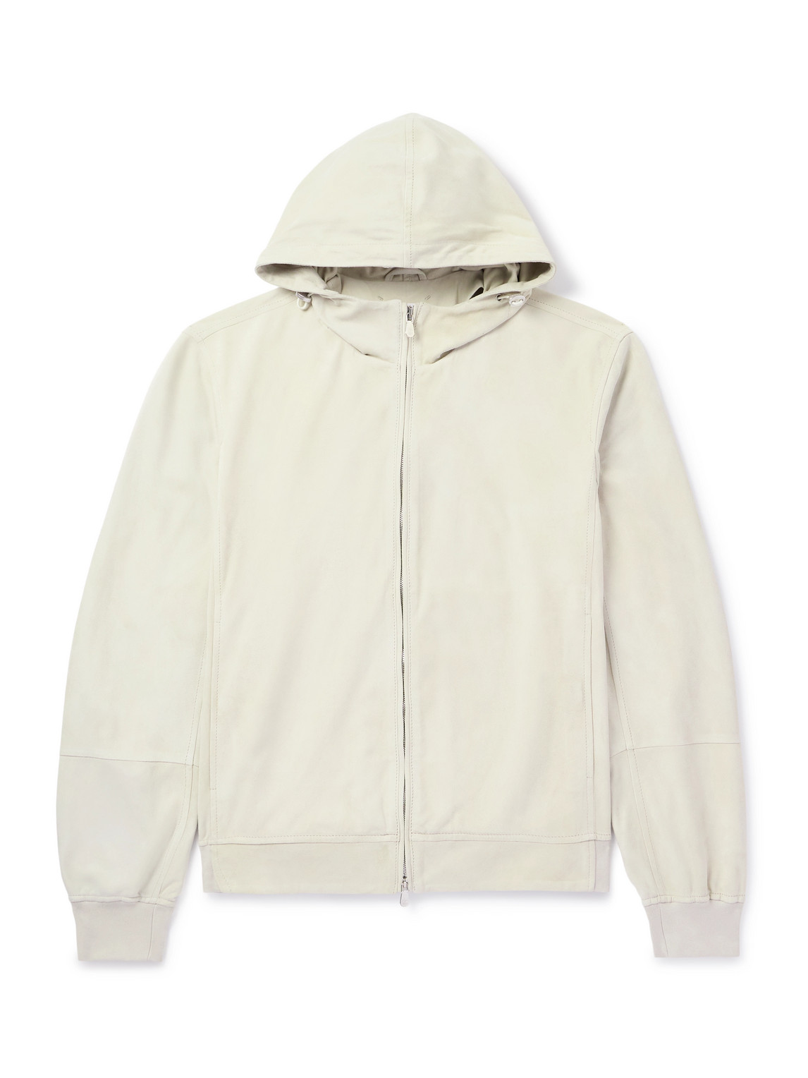 Brunello Cucinelli Suede Hooded Bomber Jacket