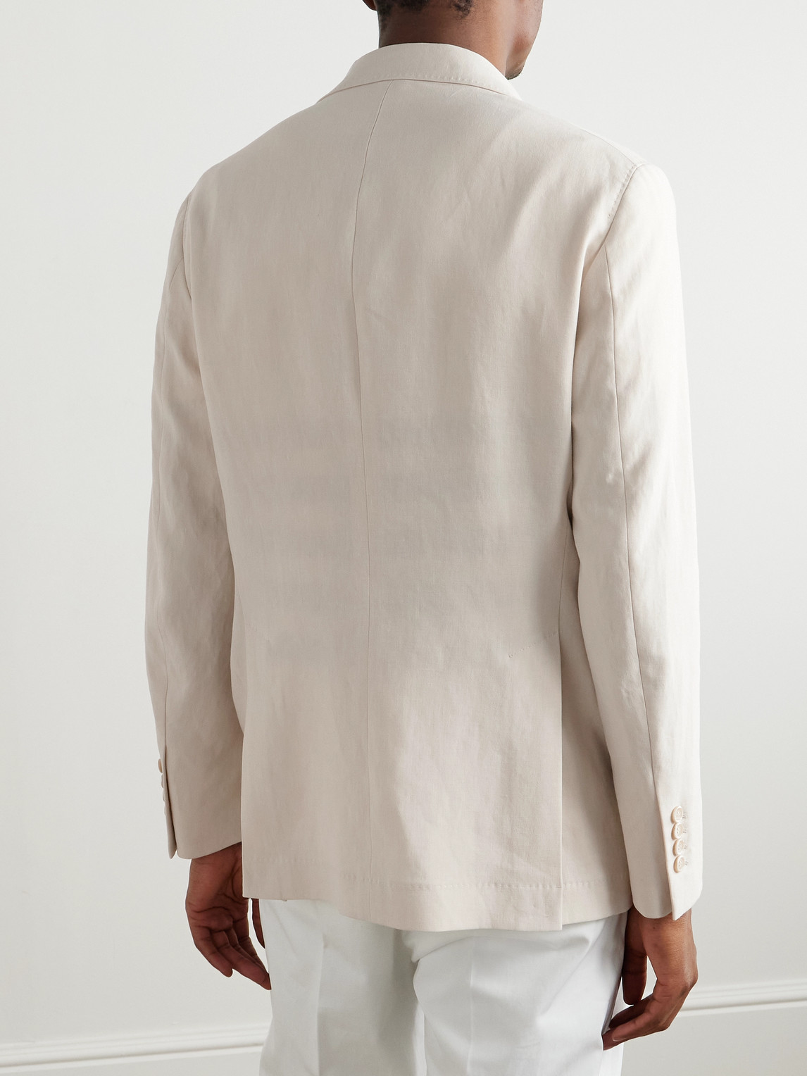 Brunello Cucinelli Linen Suit Jacket In Neutrals