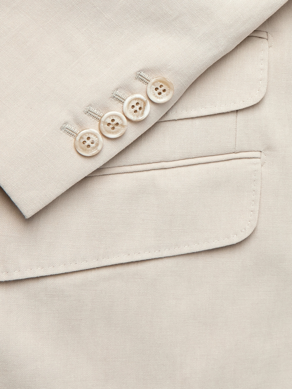 Brunello Cucinelli Linen Suit Jacket In Neutrals