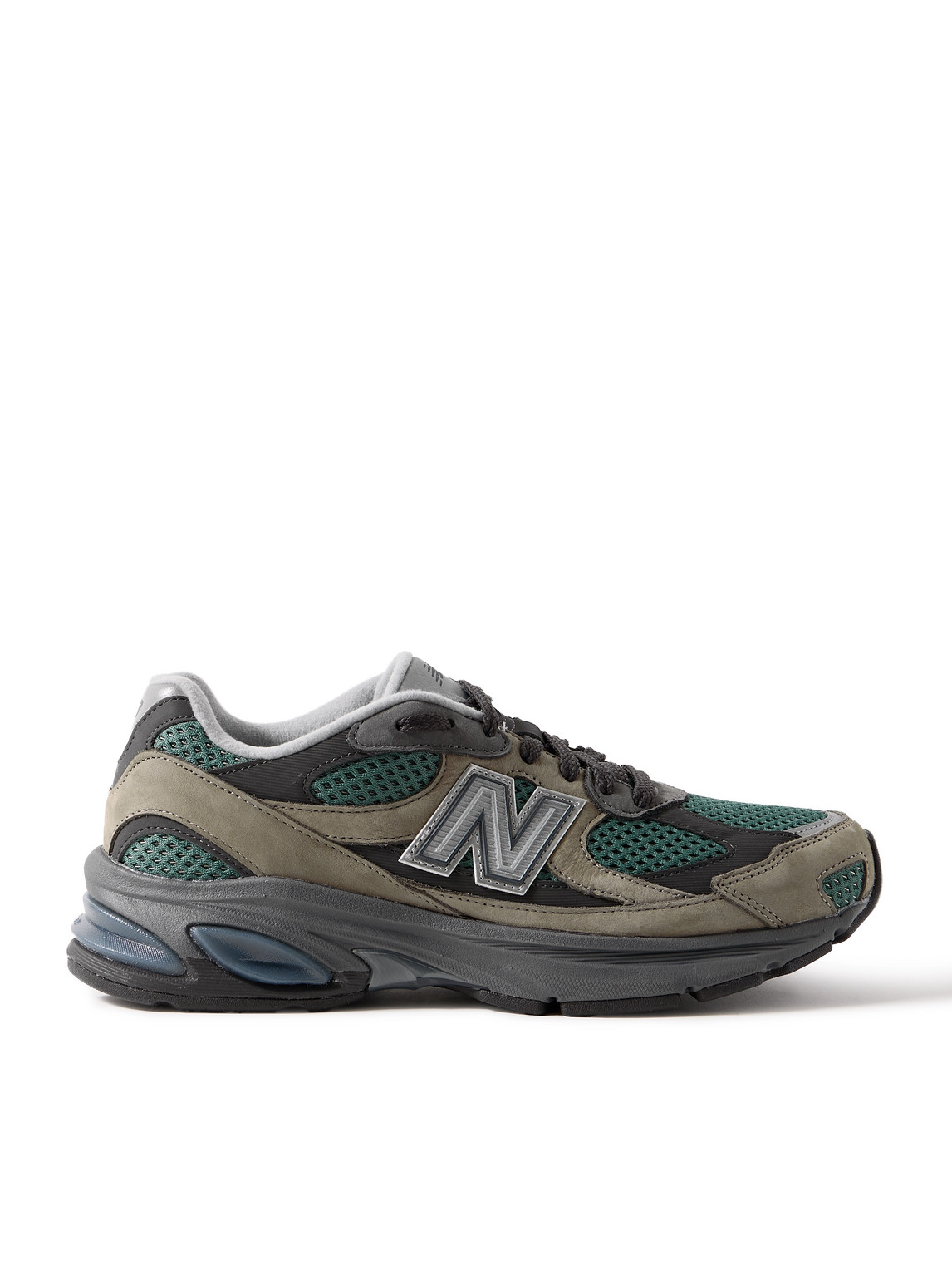 2010 Rubber-Trimmed Mesh and Suede Sneakers