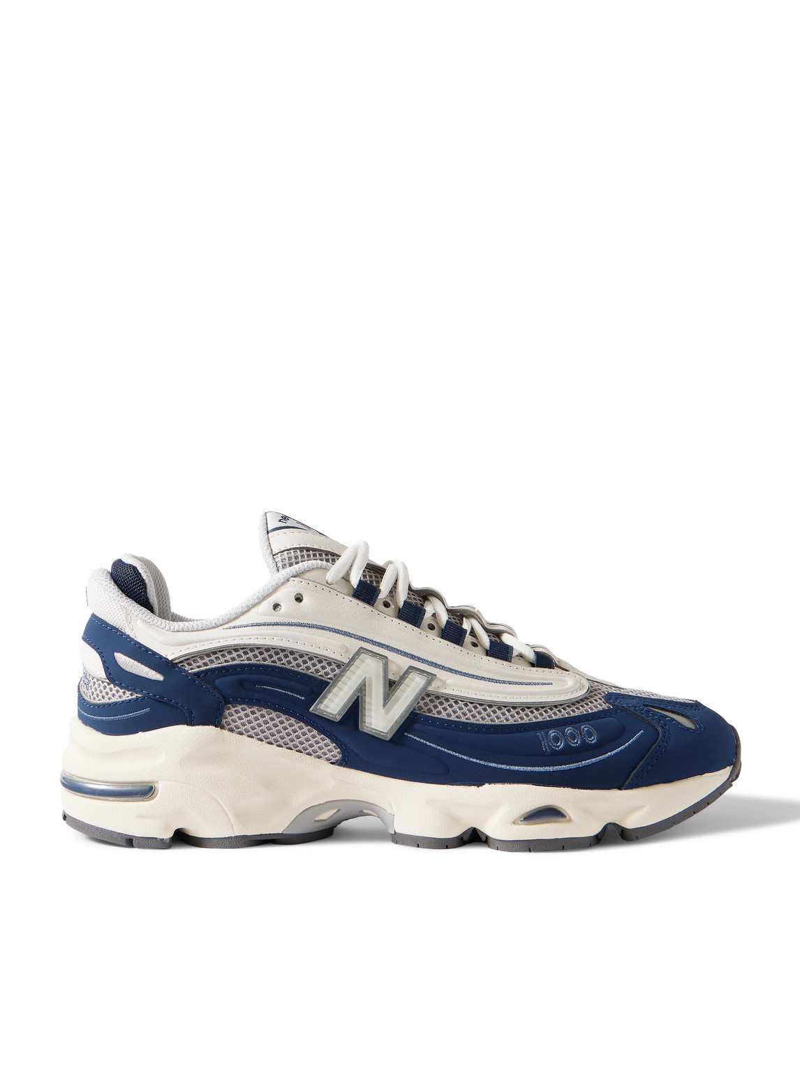1000 Leather and Mesh Sneakers