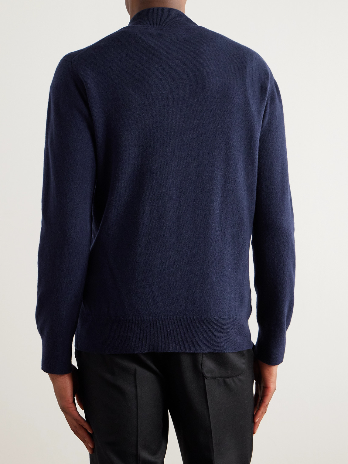Kingsman William Lockie Slim-fit Merino Wool And Cashmere-blend Zip-up Cardigan