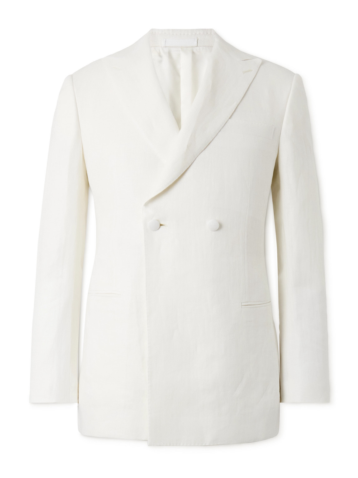 Kingsman Double-breasted Herringbone Linen Tuxedo Jacket