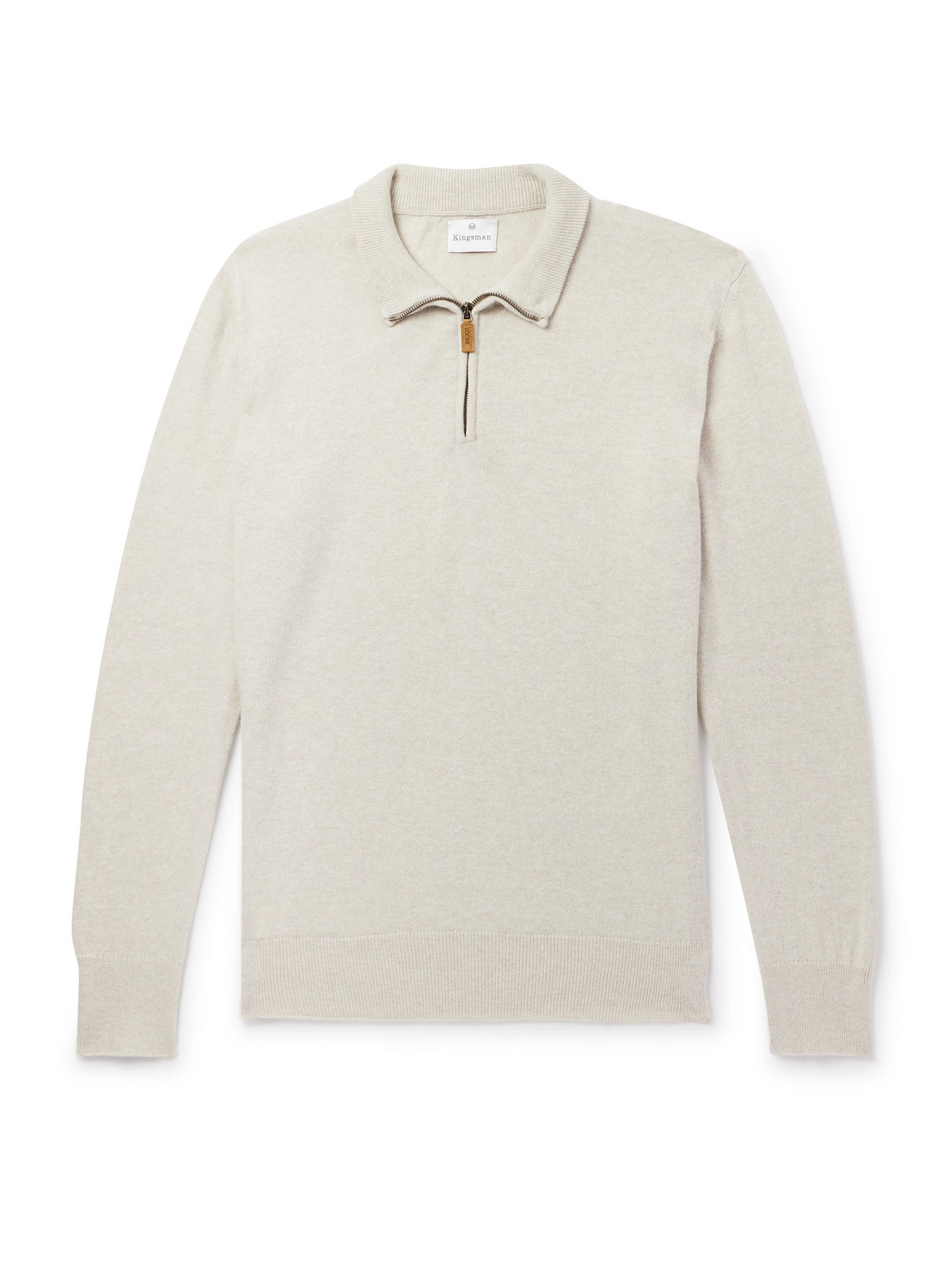 Kingsman Merino Wool And Cashmere-blend Half-zip Jumper