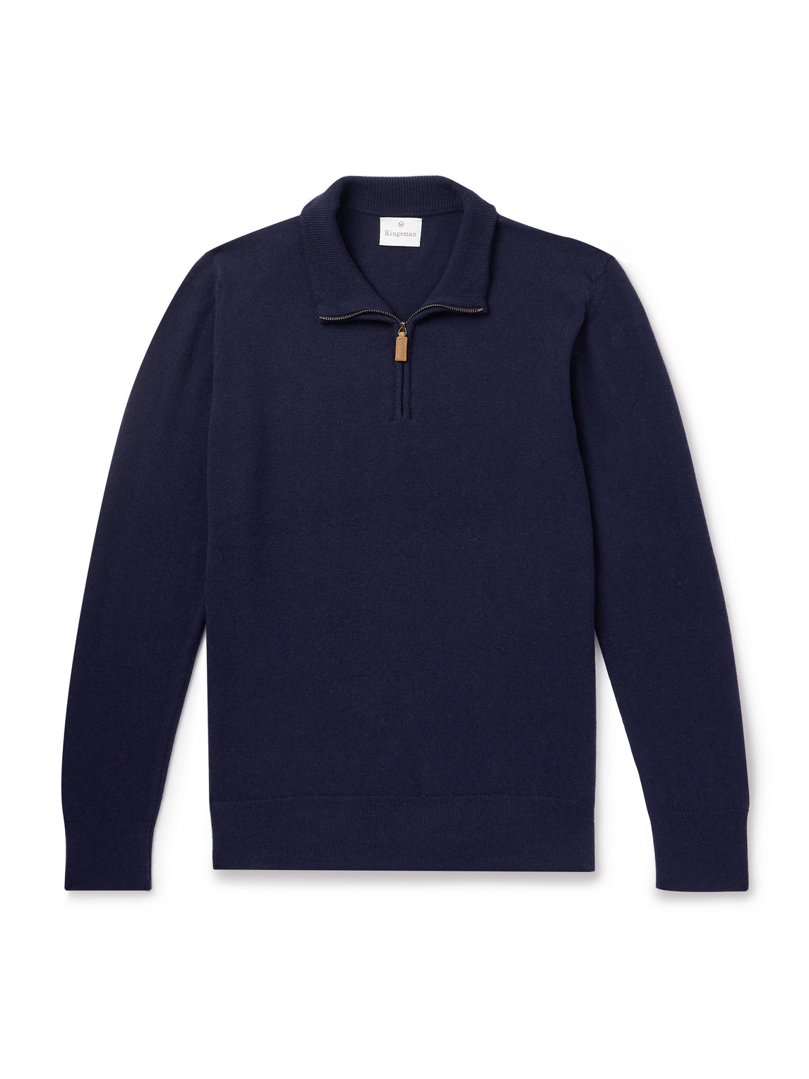 Kingsman Merino Wool And Cashmere-blend Half-zip Jumper