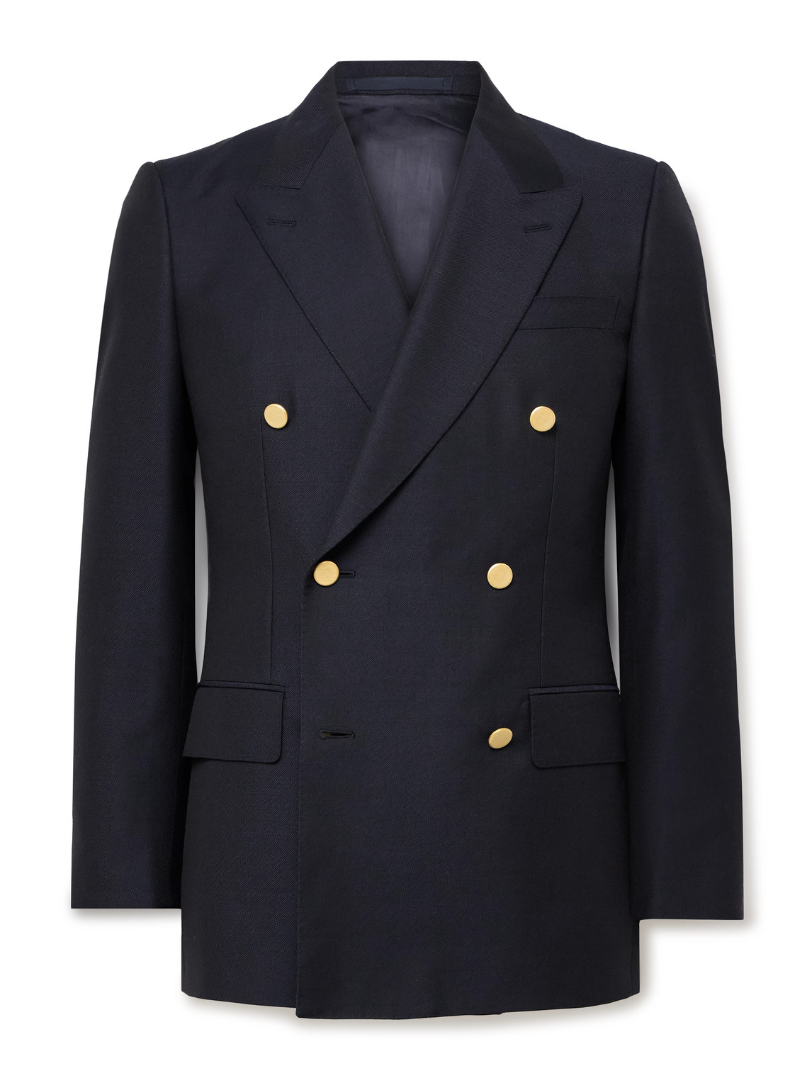 Kingsman Double-breasted Wool And Mohair-blend Twill Blazer