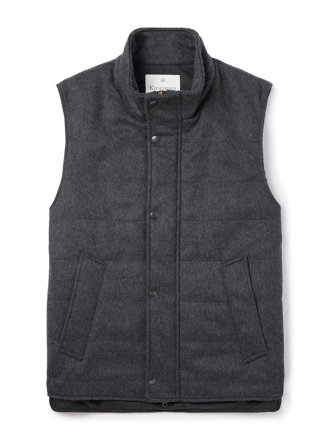 Kingsman Slim-fit Quilted Padded Wool And Cashmere-blend Gilet