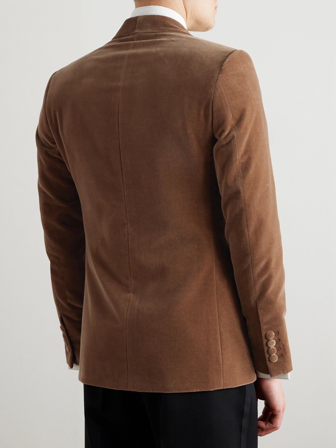 KINGSMAN SLIM-FIT SHAWL-COLLAR COTTON-VELVET TUXEDO JACKET