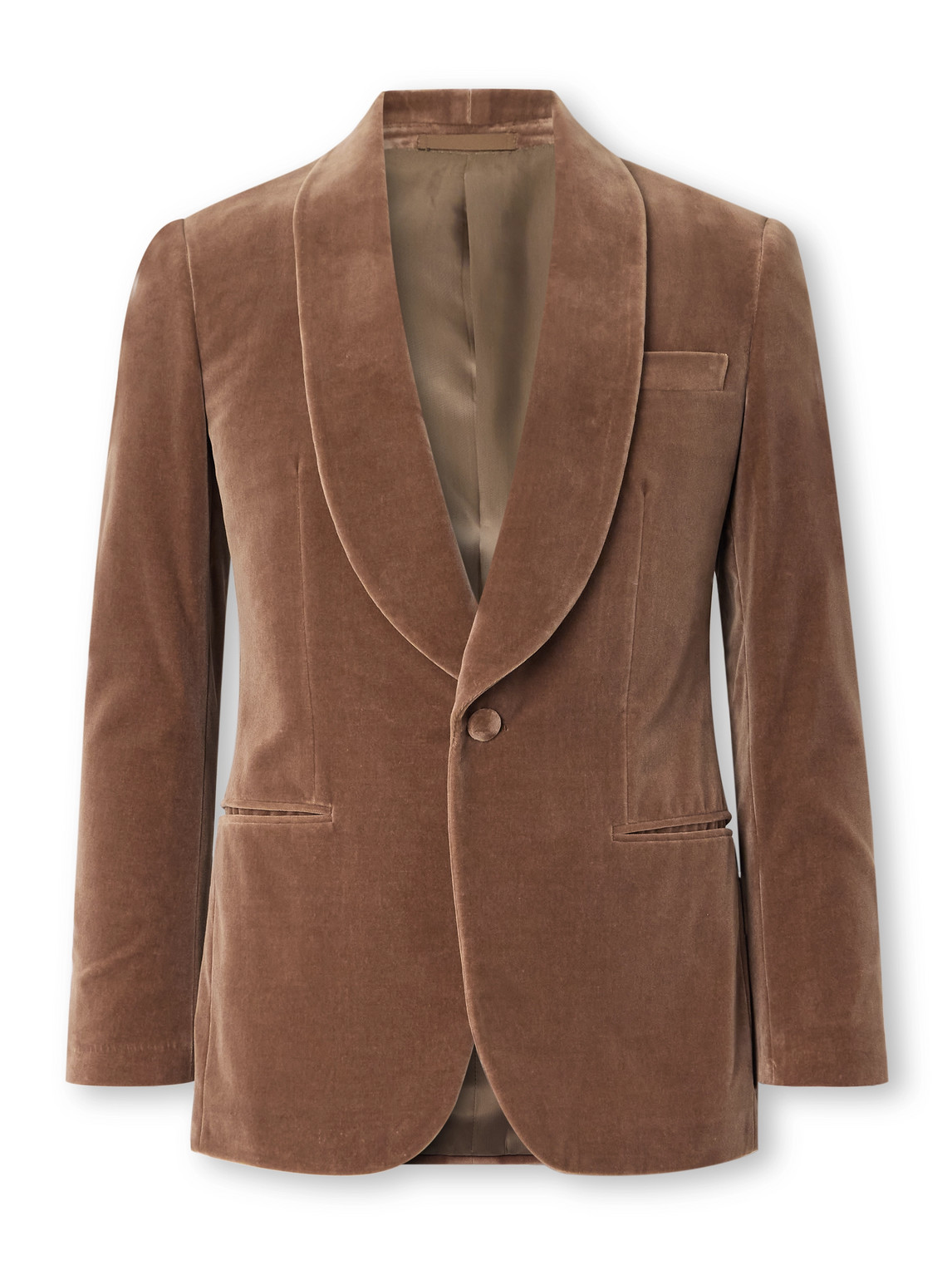 Kingsman Slim-fit Shawl-collar Cotton-velvet Tuxedo Jacket