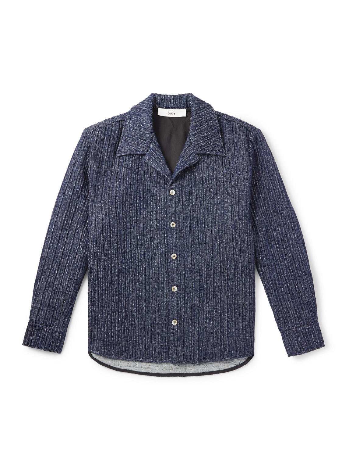 Séfr – Wes Camp-Collar Textured Cotton-Blend Shirt