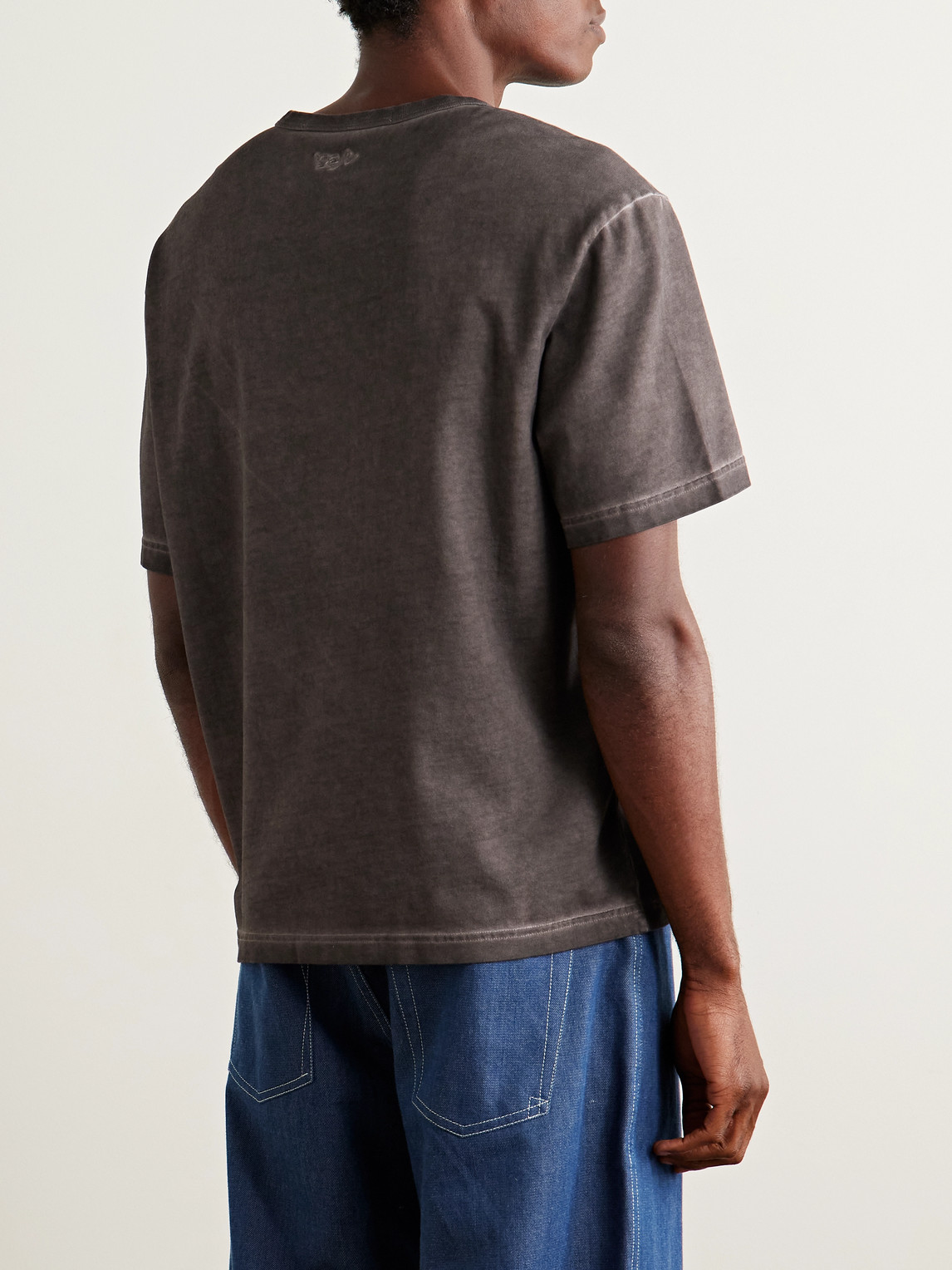 Séfr Mauro Organic Cotton-jersey T-shirt In Brown