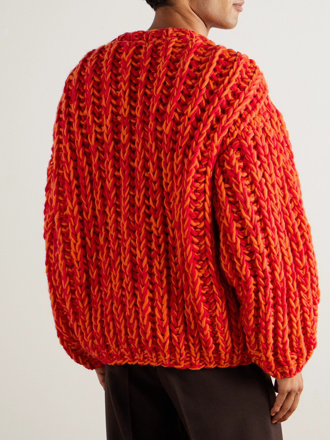 Séfr Sol Oversized Cable-knit Wool Sweater In Multi