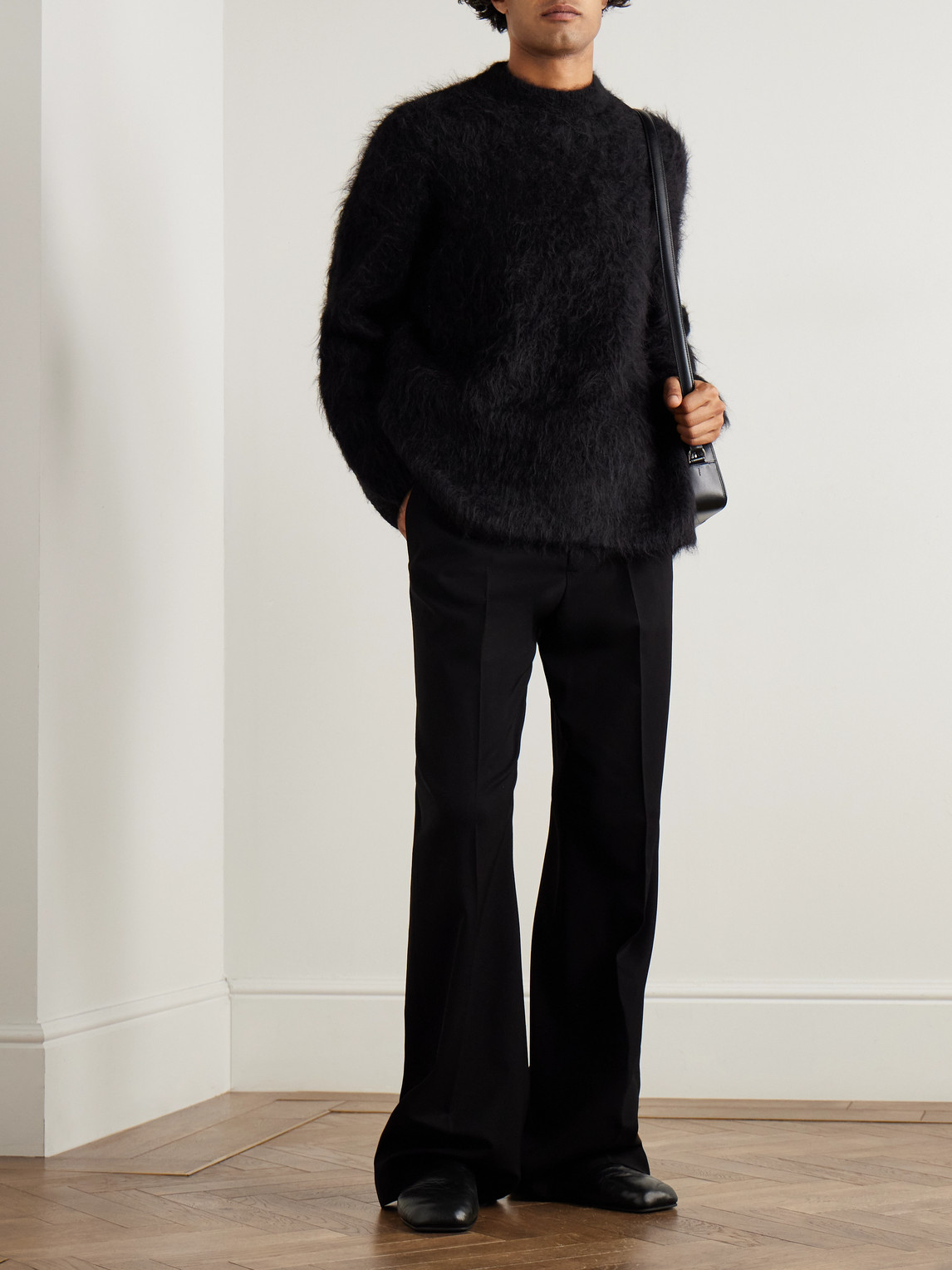 Séfr Haru Alpaca-blend Mock-neck Sweater In Black