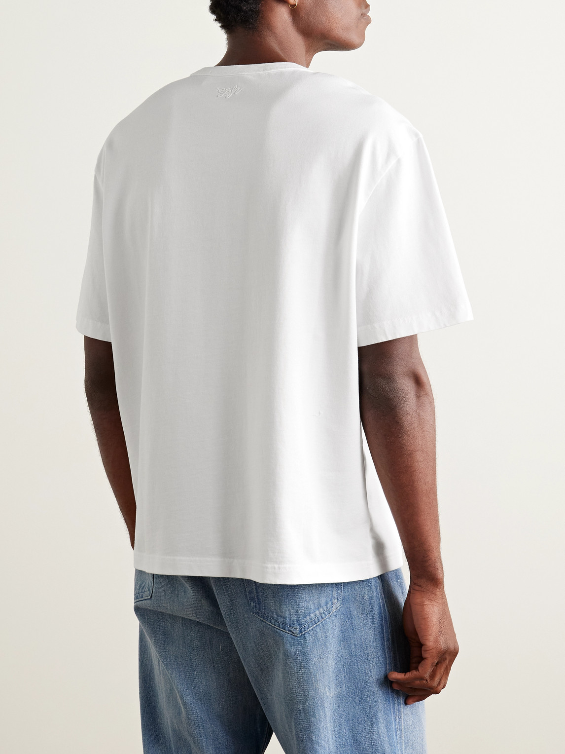 Séfr Mauro Organic Cotton-jersey T-shirt In White