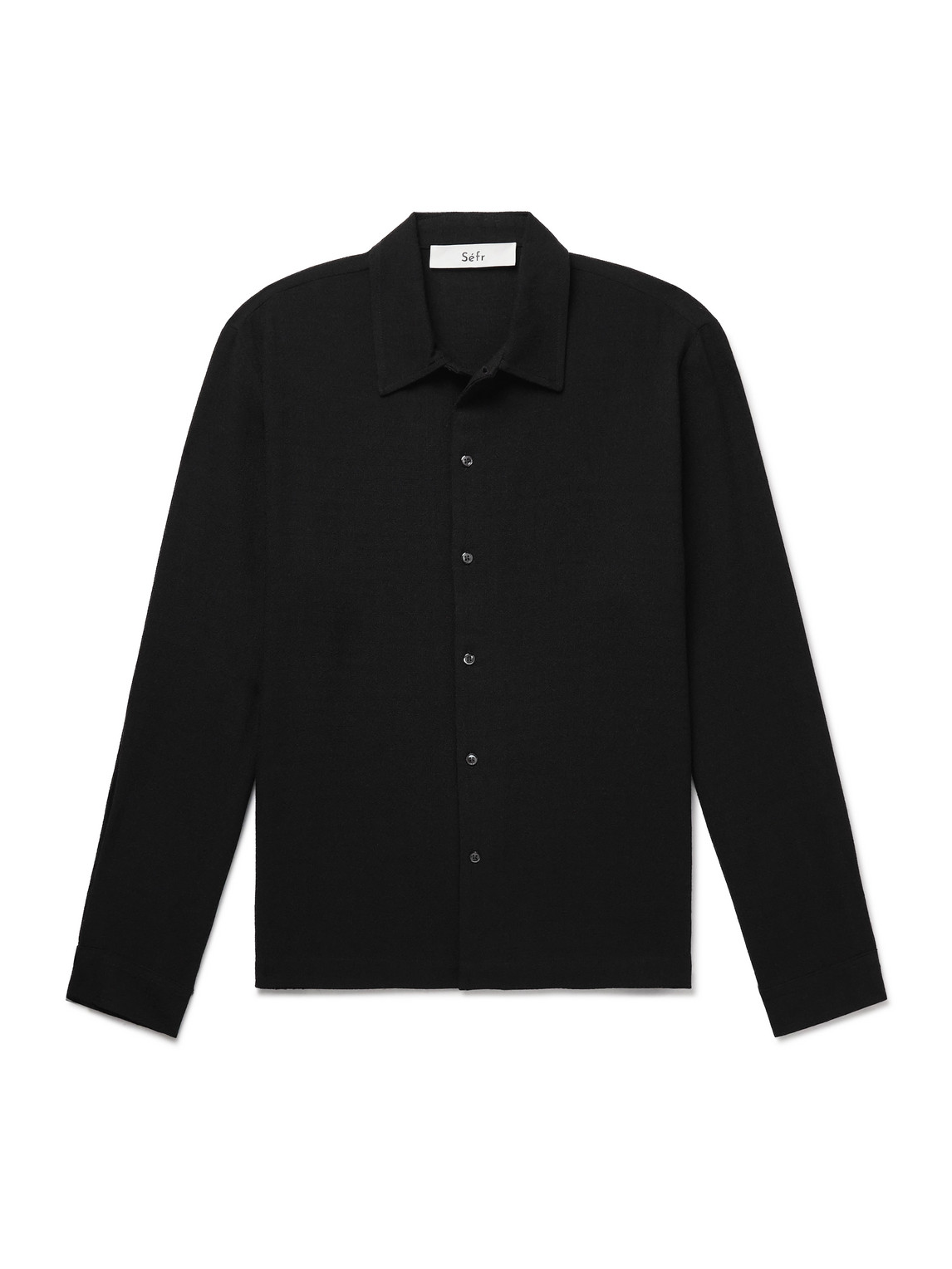 Séfr Sense Camp-collar Crepe Shirt In Black