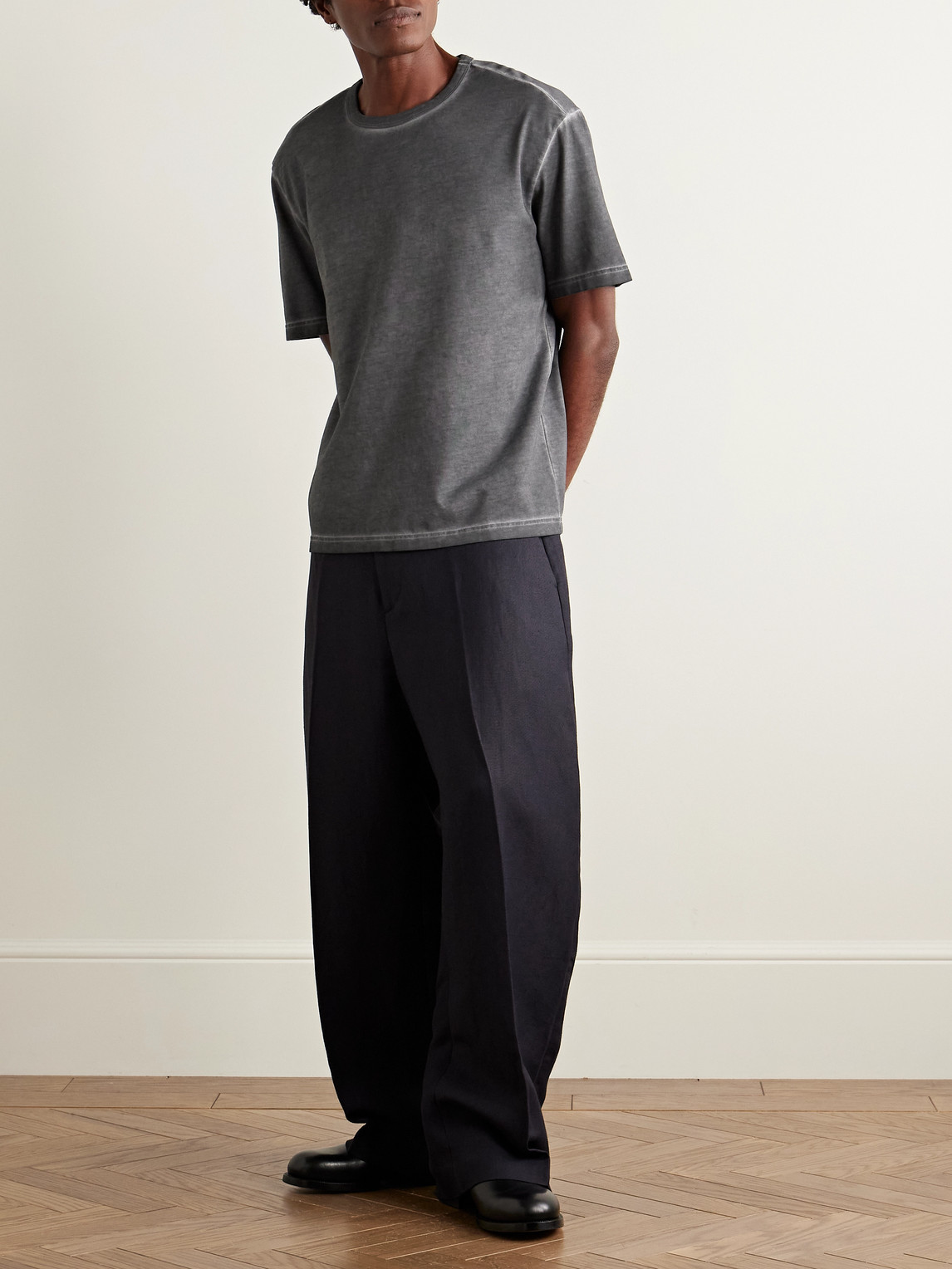 Séfr Mauro Organic Cotton-jersey T-shirt In Gray
