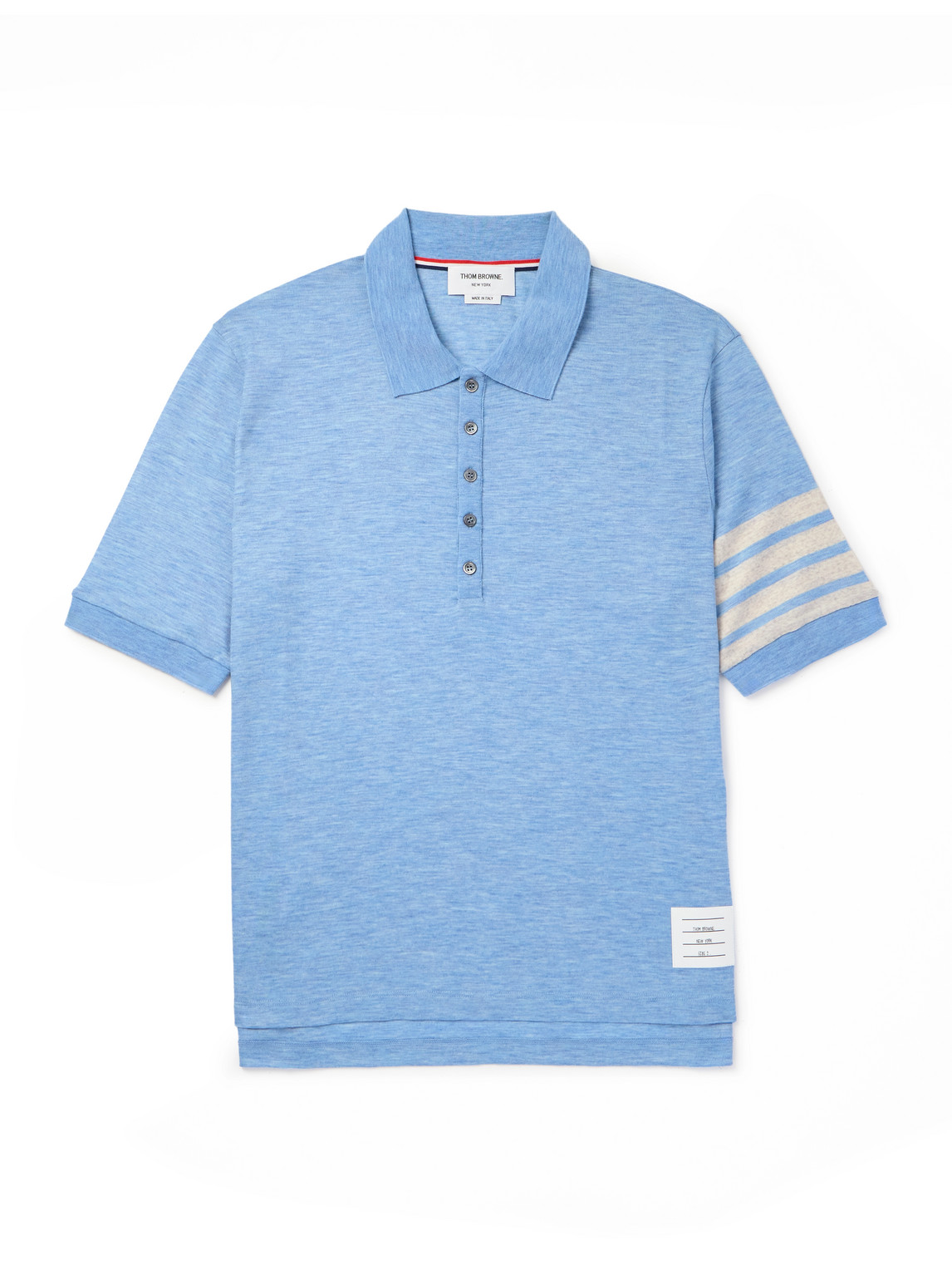 Thom Browne 4-bar Virgin Wool Jersey Polo In Blue