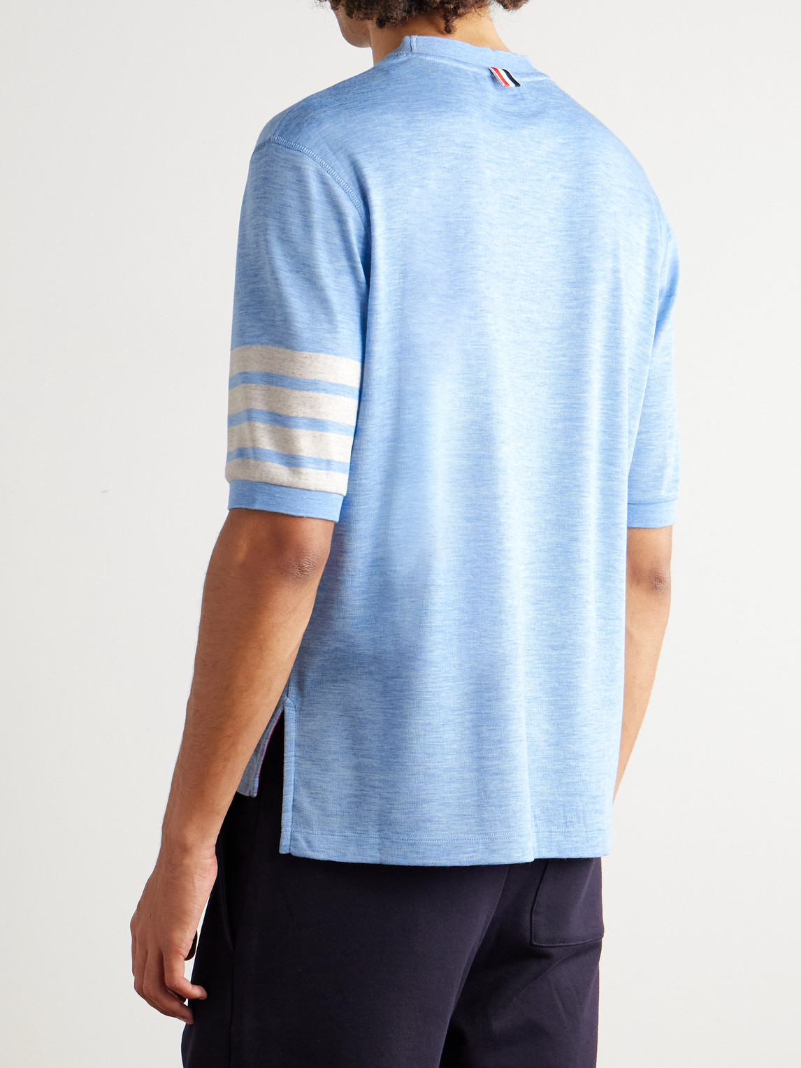 Thom Browne 4-bar Virgin Wool Jersey T-shirt In Blue