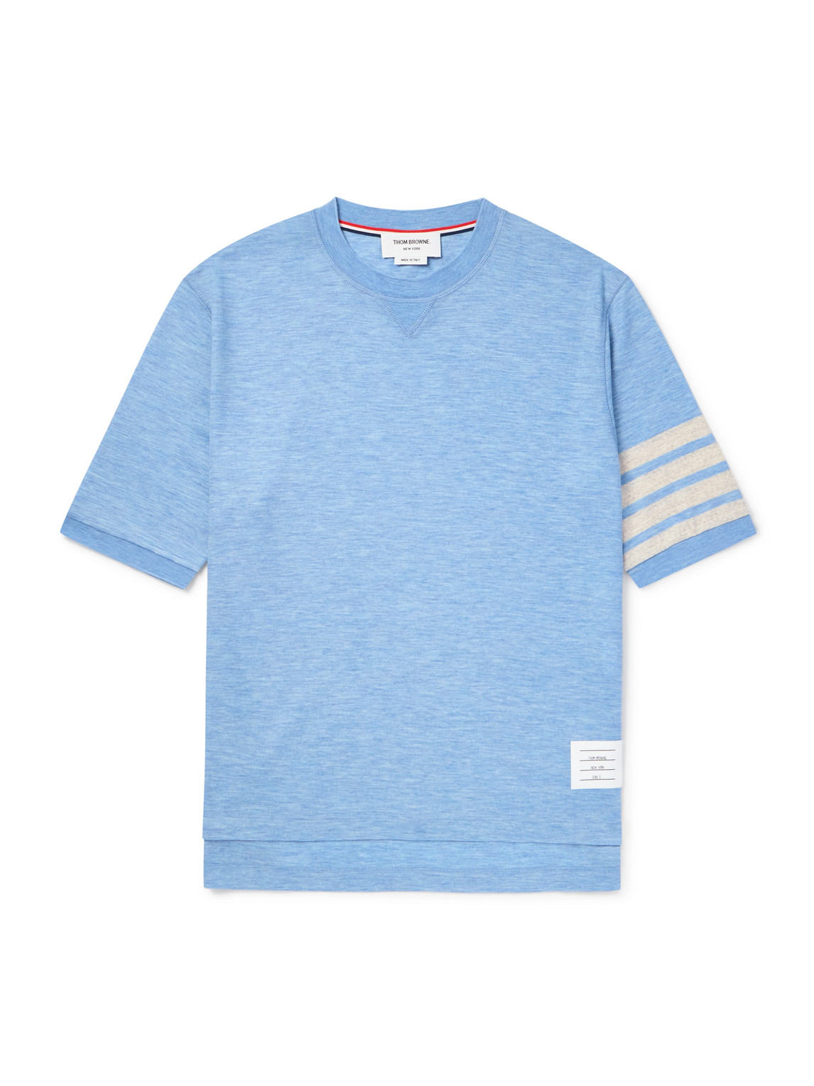 Thom Browne 4-bar Virgin Wool Jersey T-shirt In Blue