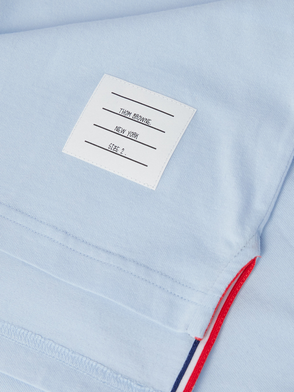 Thom Browne Logo-appliquéd Striped Cotton-jersey T-shirt In Blue
