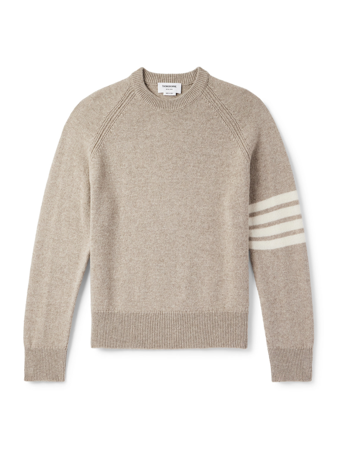Thom Browne Striped Wool Sweater In Neutral