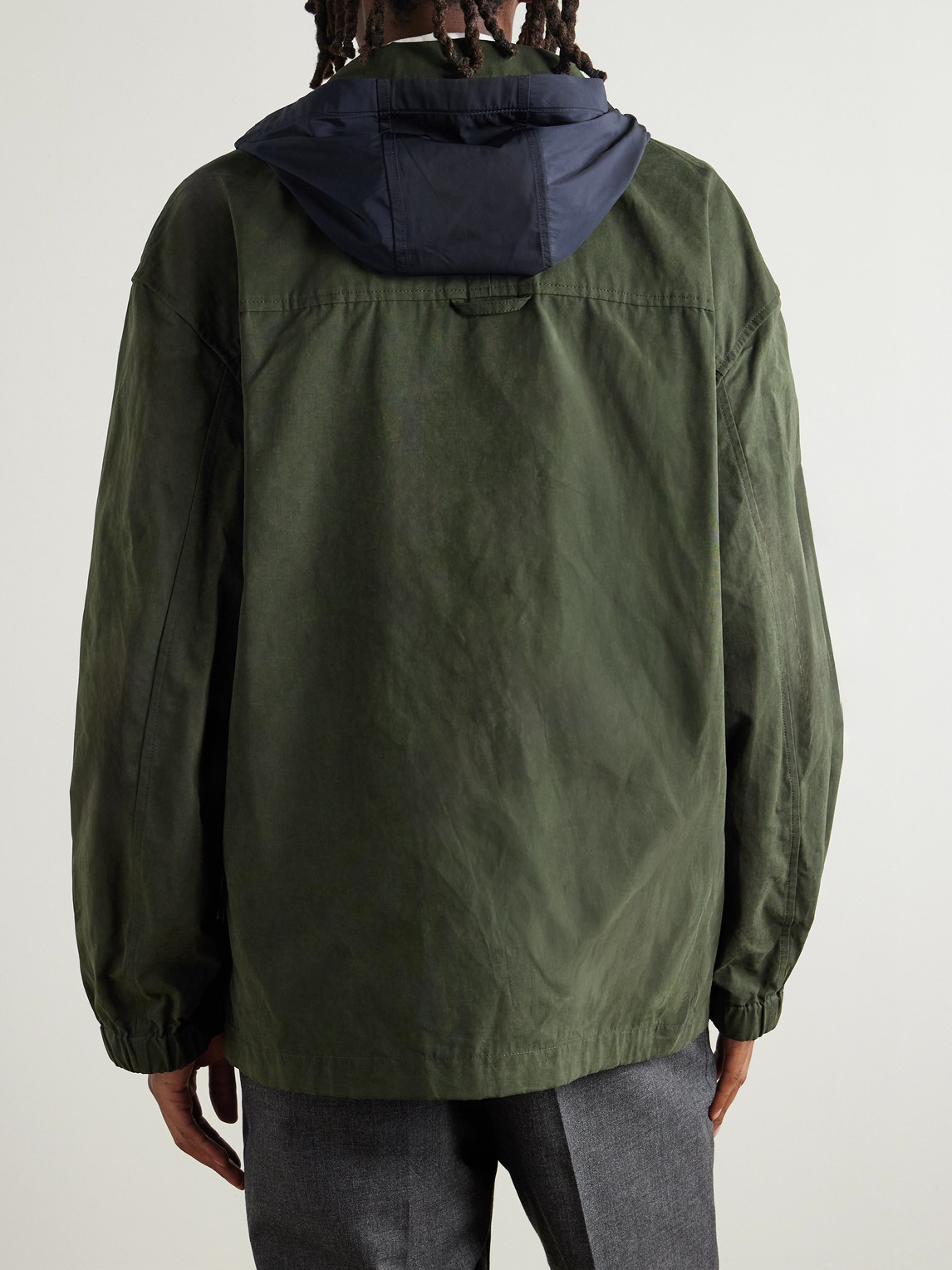 Thom Browne Shell-trimmed Waxed-canvas And Shell Hooded Parka In Green
