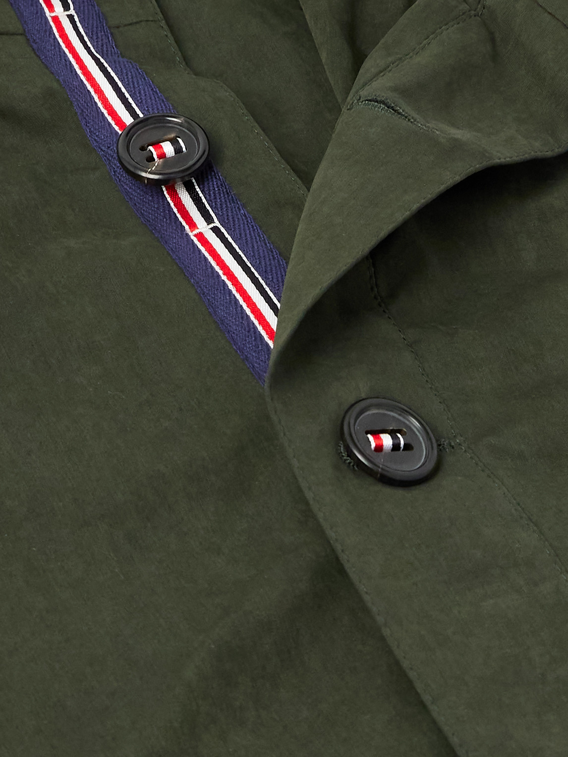 Thom Browne Shell-trimmed Waxed-canvas And Shell Hooded Parka In Green