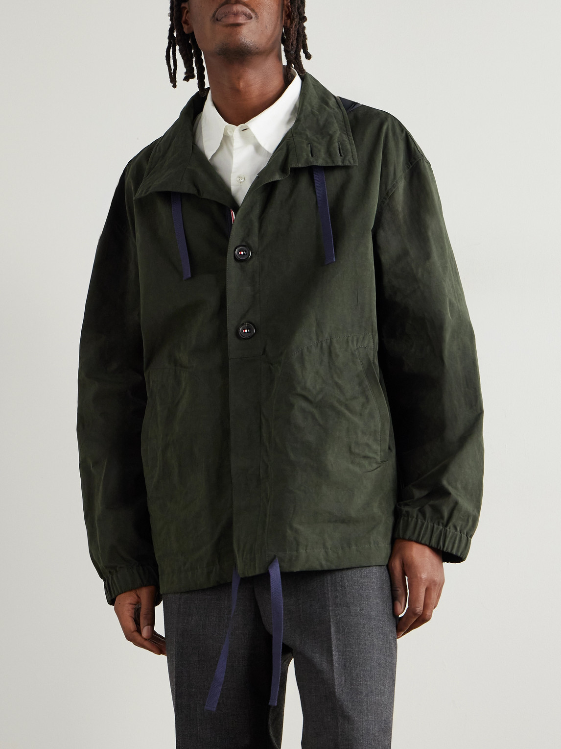 Thom Browne Shell-trimmed Waxed-canvas And Shell Hooded Parka In Green