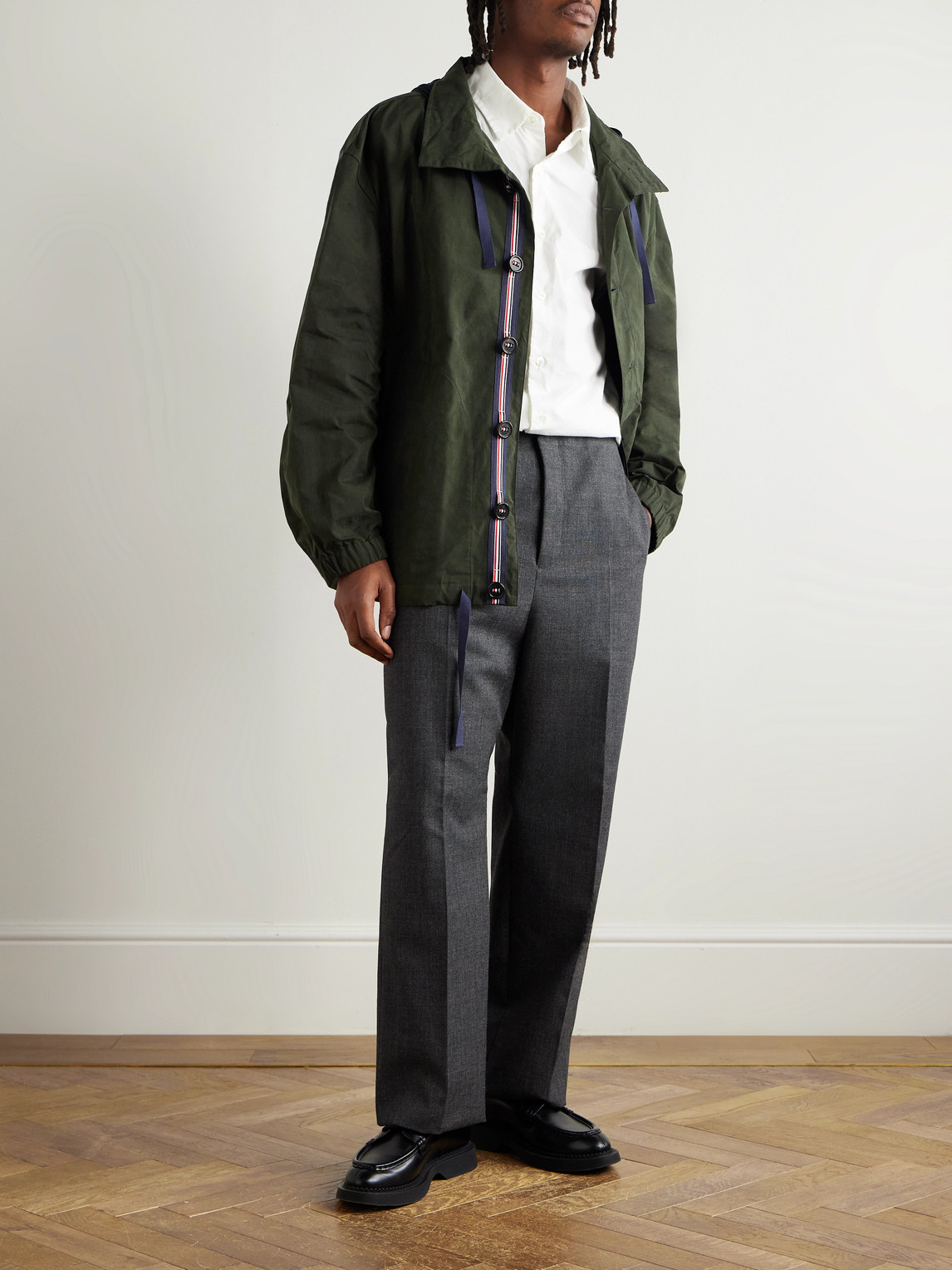 Thom Browne Shell-trimmed Waxed-canvas And Shell Hooded Parka In Green