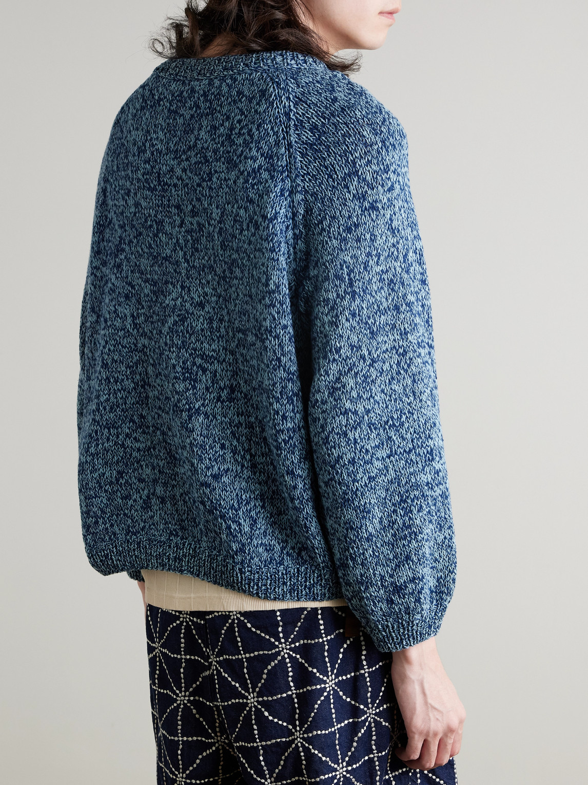  Story Mfg. - Bulb Appliquéd Organic Cotton Sweater - Men - Blue - S 