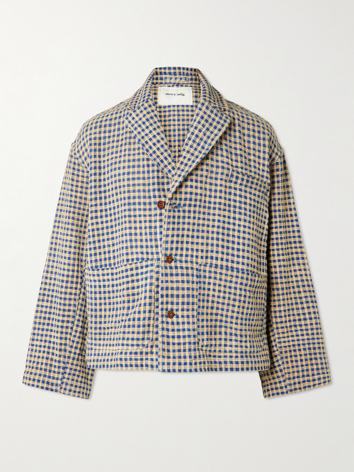 Story Mfg. Cove Checked Cotton Suit Jacket - Men