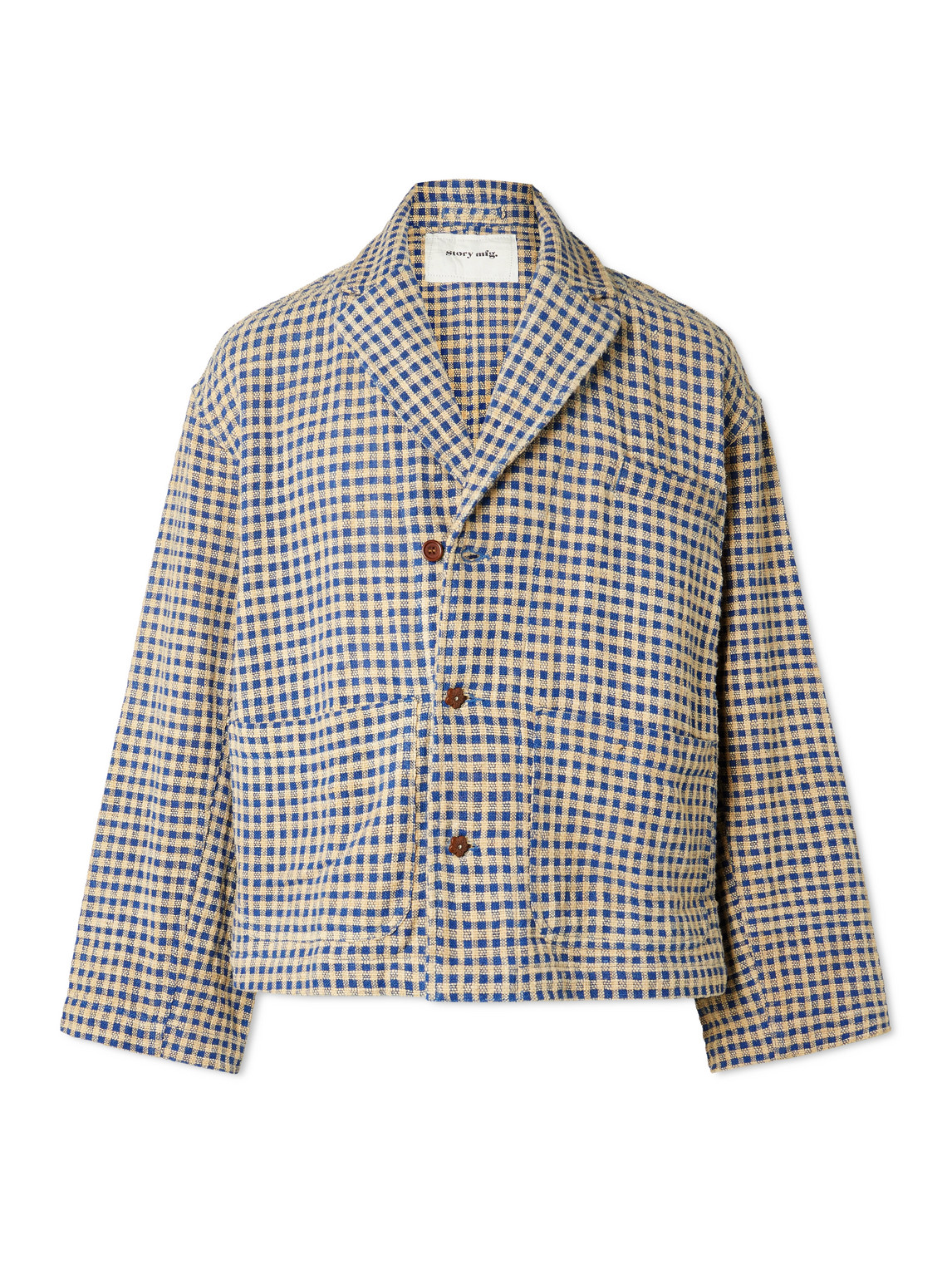 Story Mfg. Cove Checked Cotton Suit Jacket In Red