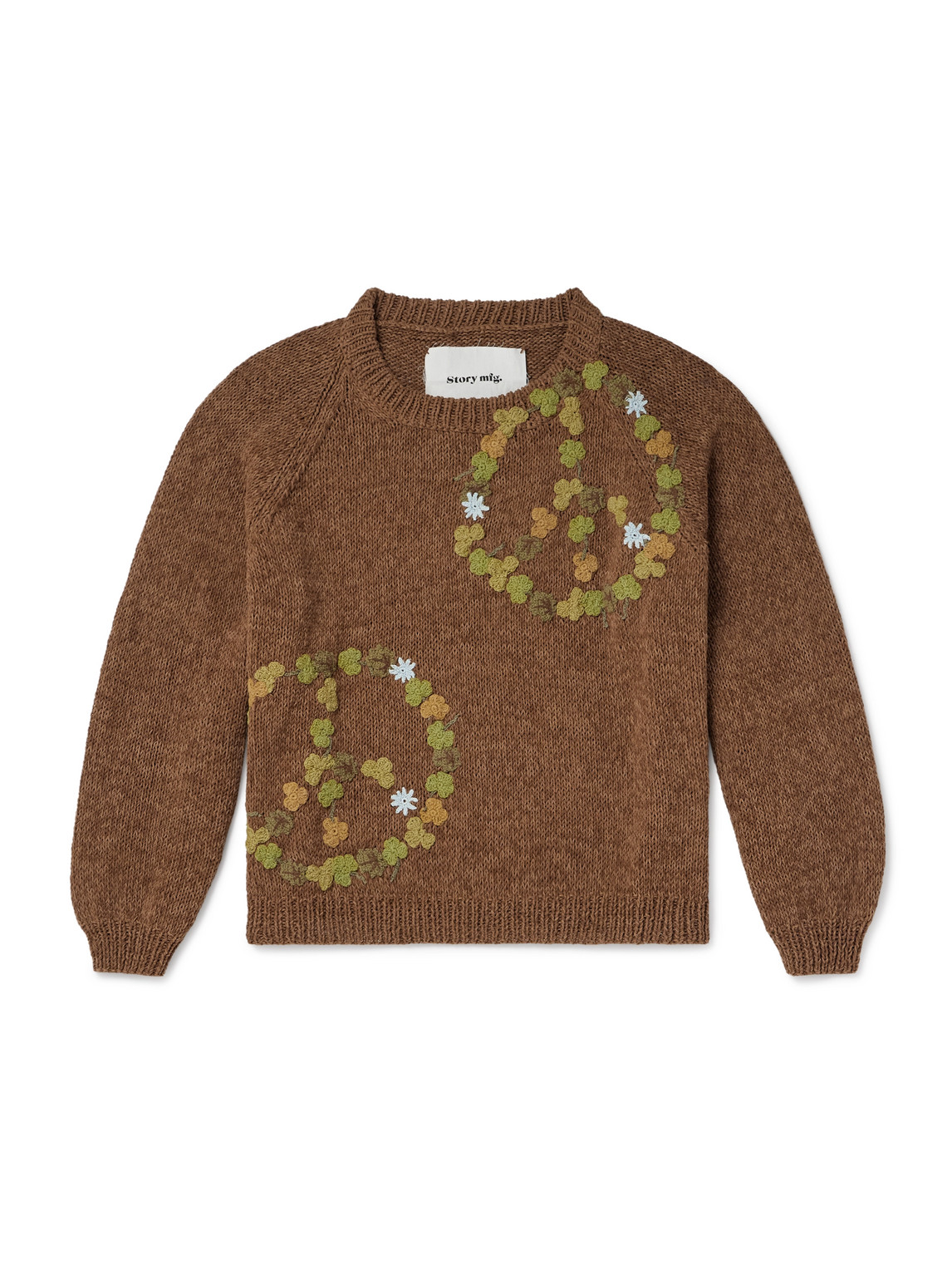 Story Mfg. Bulb Appliquéd Organic Cotton Sweater In Brown