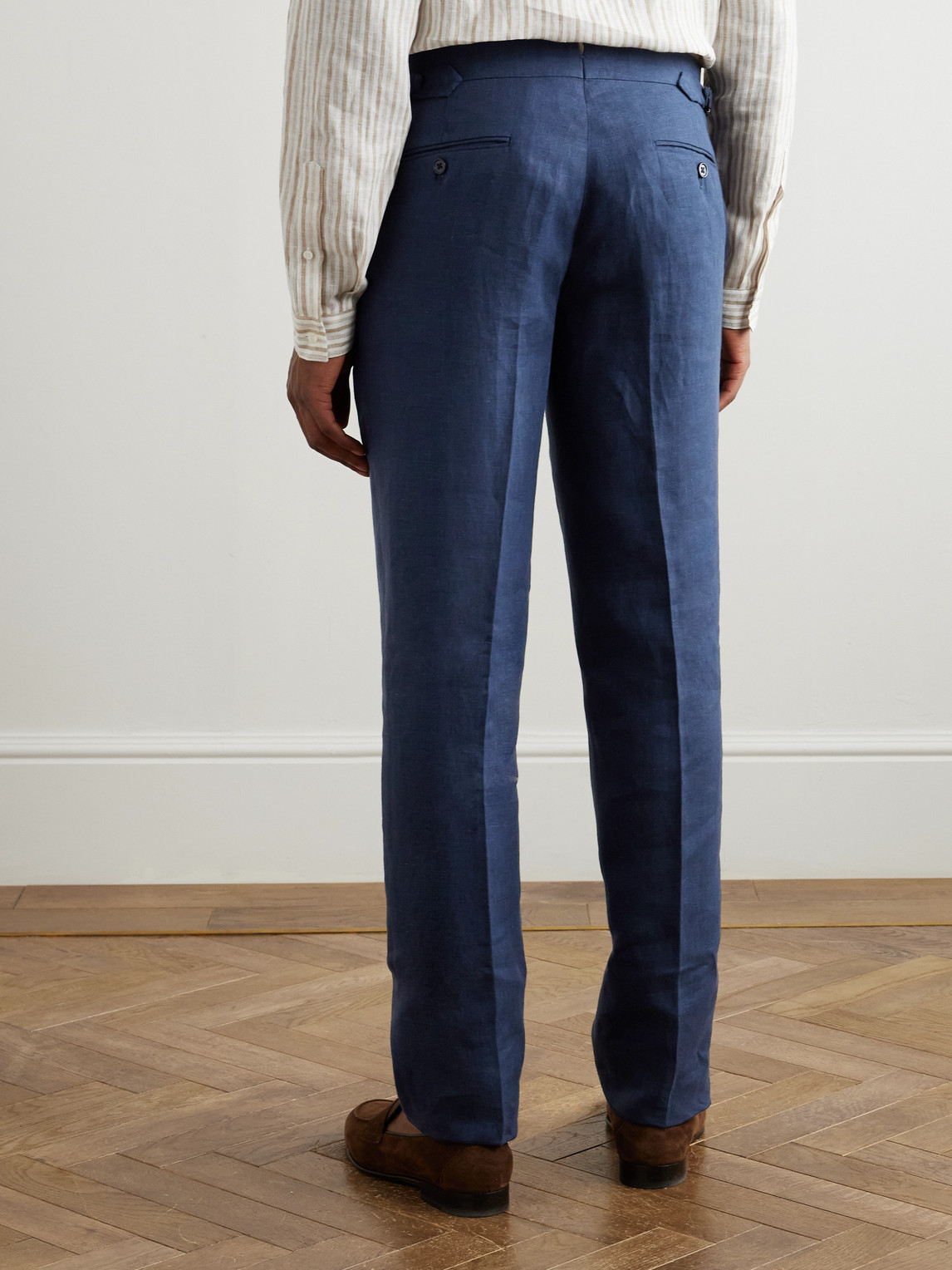 Ralph Lauren Linen Suit Trousers In Blue