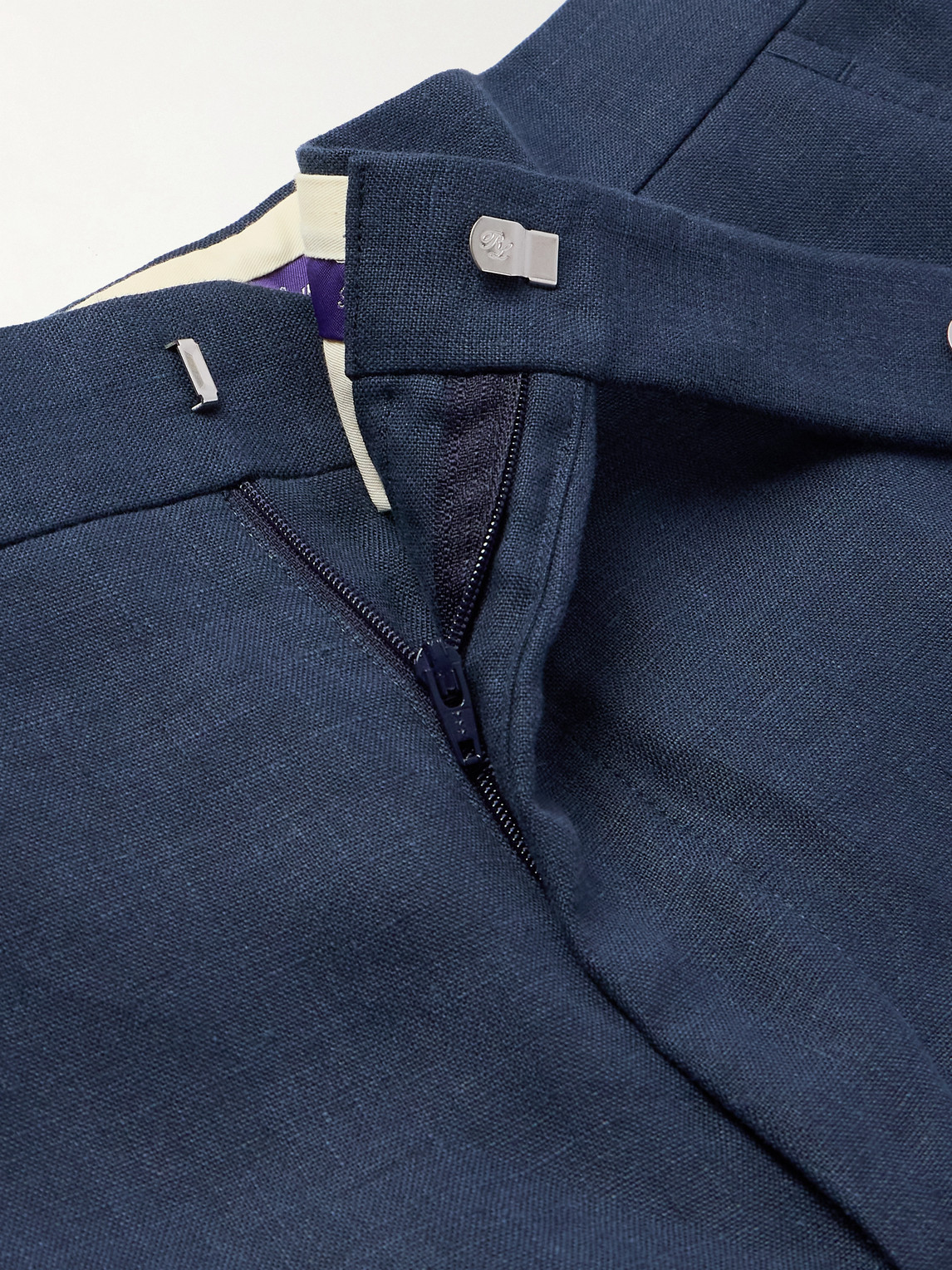 Ralph Lauren Linen Suit Trousers In Blue