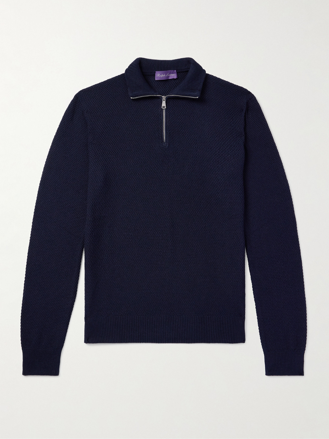 Ralph Lauren Purple Label Silk and Cotton-Blend Half-Zip Sweateren