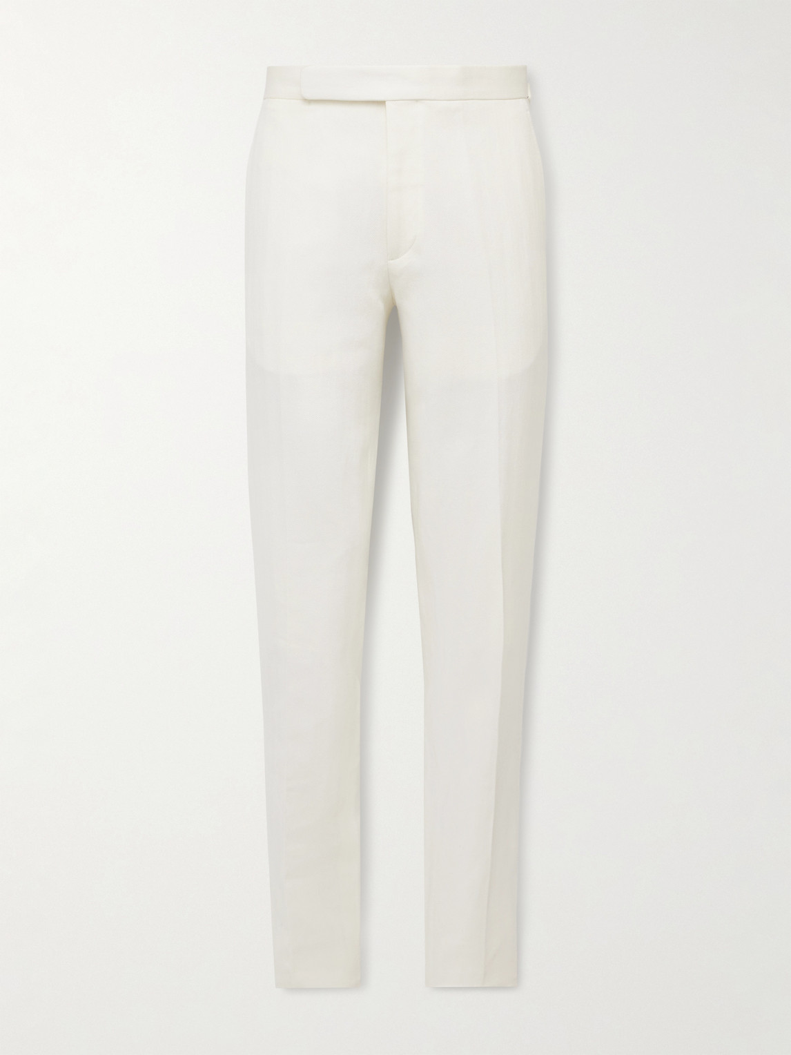 Ralph Lauren Purple Label Gregory Straight-Leg Herringbone Cotton and Linen-Blend Suit Trousers - Men