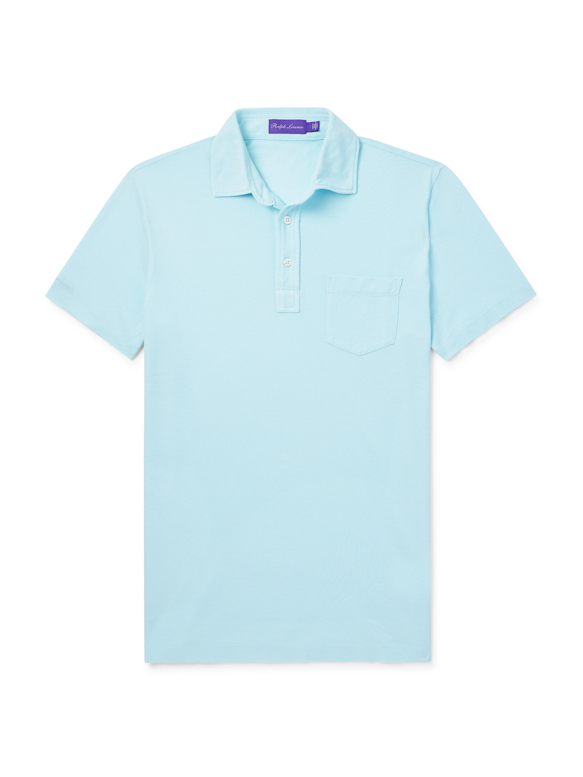 Ralph Lauren Slim-fit Washed Cotton-piqué Polo Shirt In Blue