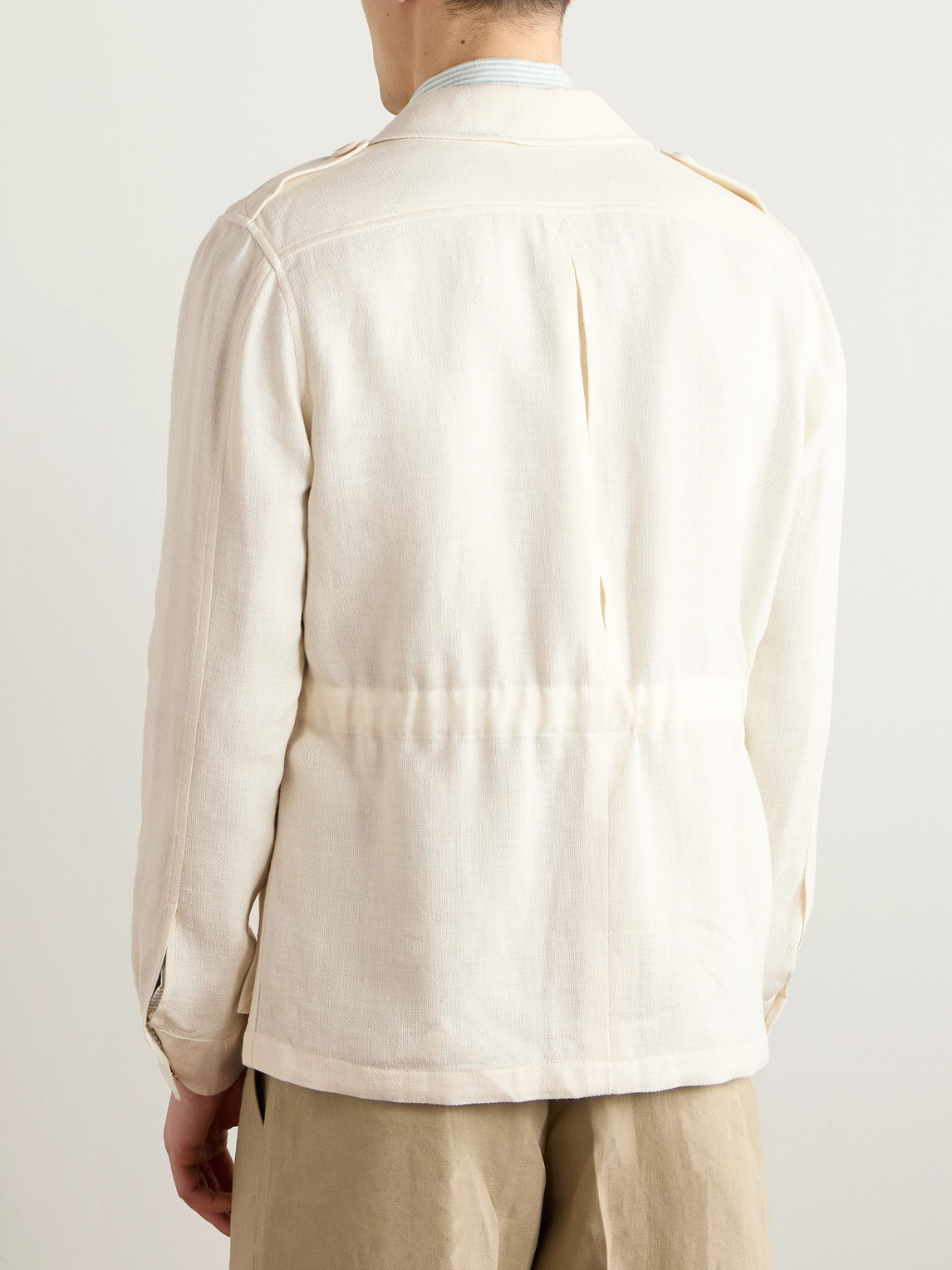 Ralph Lauren Linen, Cotton And Silk-blend Overshirt In Neutrals
